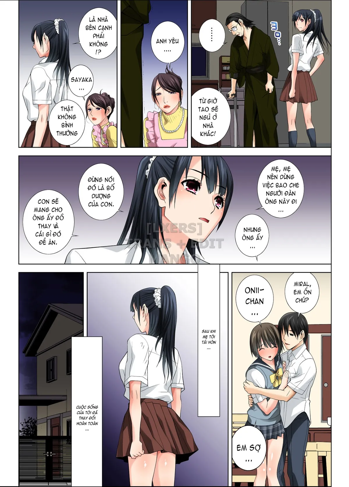 HentaiVN.net - Ảnh 4 - Matabiraki Haha Shimai Taisetsu a Osananajimi no Shimai wa Ore no Kuzu Oyaji ni Ana o Sasageru - Oneshot