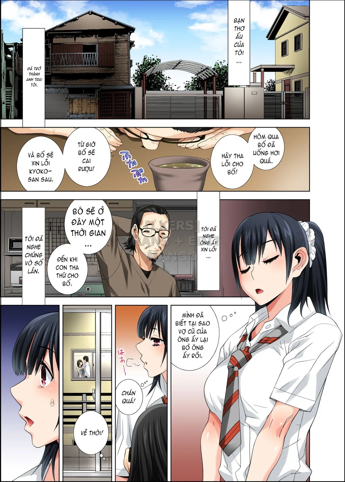 HentaiVN.net - Ảnh 5 - Matabiraki Haha Shimai Taisetsu a Osananajimi no Shimai wa Ore no Kuzu Oyaji ni Ana o Sasageru - Oneshot