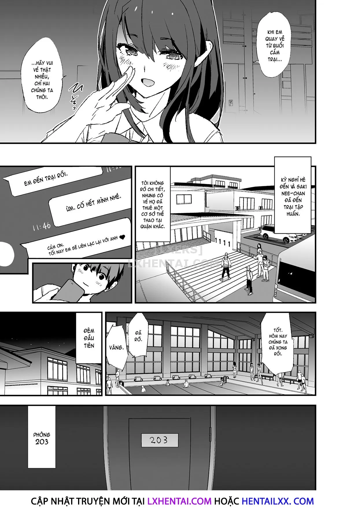 HentaiVN.net - Ảnh 12 - Cocksleeve Camp [Onaho Gasshuku] - Chap 1 - It Seems Your Girlfriend Is Going To The Cock Sleeve Camp