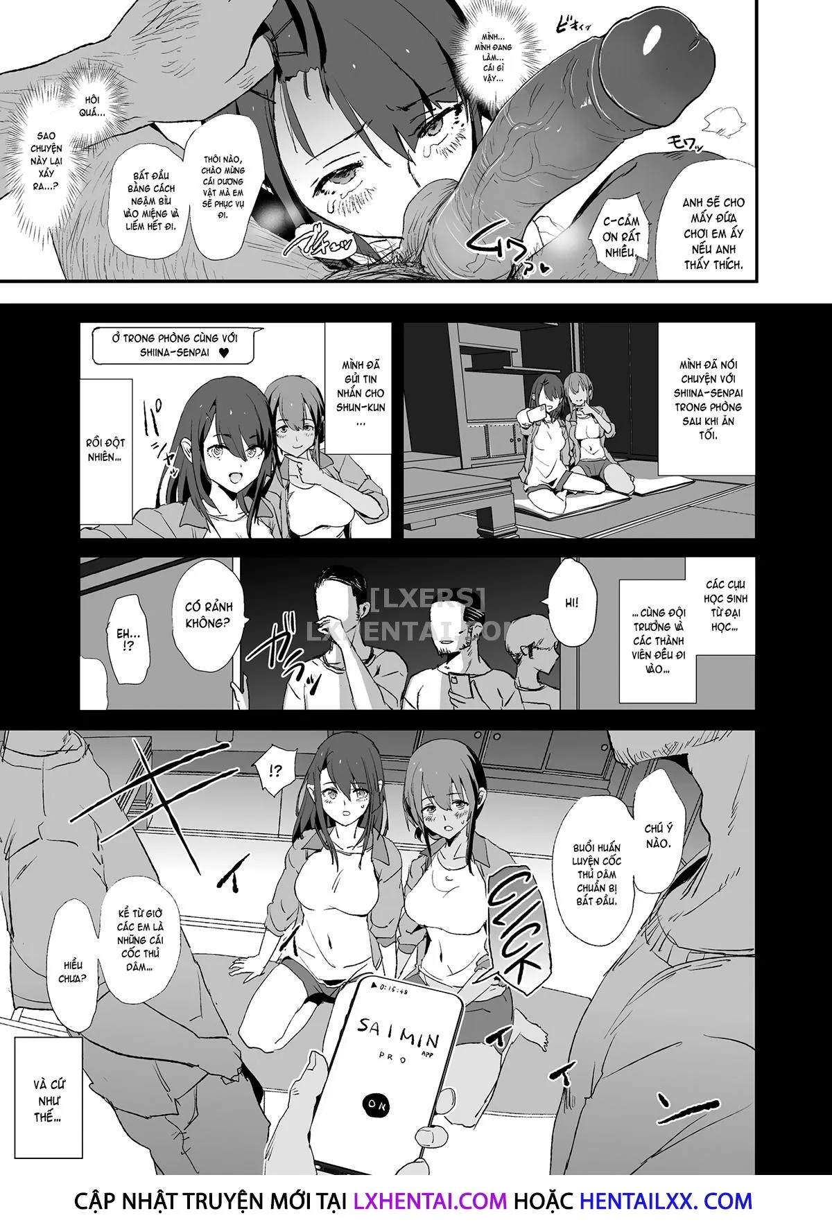 HentaiVN.net - Ảnh 14 - Cocksleeve Camp [Onaho Gasshuku] - Chap 1 - It Seems Your Girlfriend Is Going To The Cock Sleeve Camp