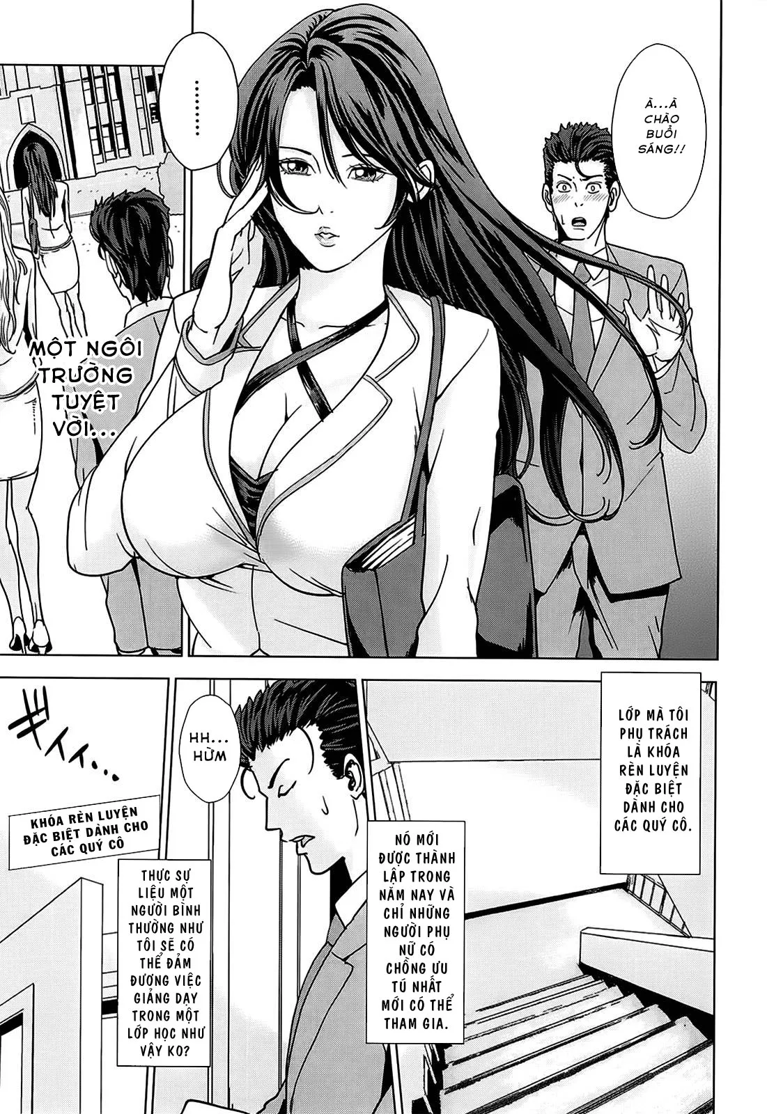 HentaiVN.net - Ảnh 4 - Học viện người vợ quốc dân - NATIONAL WIVES ACADEMY [Kokuritsu Hitozuma Gakuen] - Chap 1: Thụ thai