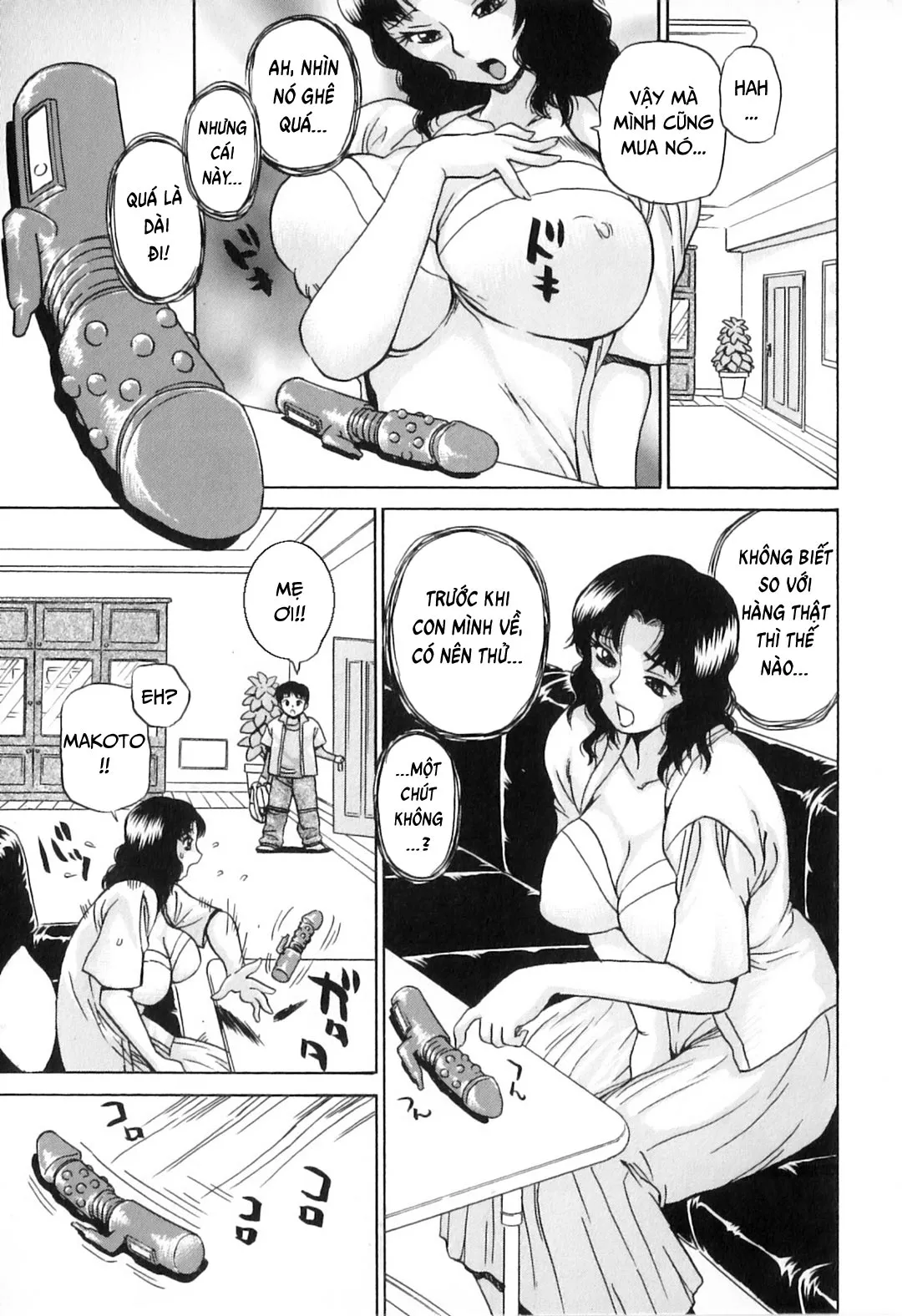 HentaiVN.net - Ảnh 8 - Khát khao mẹ và con trai [Yokujou Boshi; Desire Mother and Child] - Chap 1 - Kết quả lần đầu thử máy rung