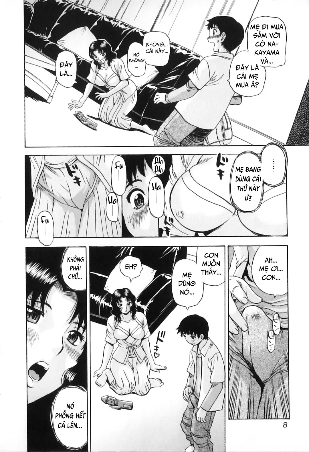 HentaiVN.net - Ảnh 9 - Khát khao mẹ và con trai [Yokujou Boshi; Desire Mother and Child] - Chap 1 - Kết quả lần đầu thử máy rung