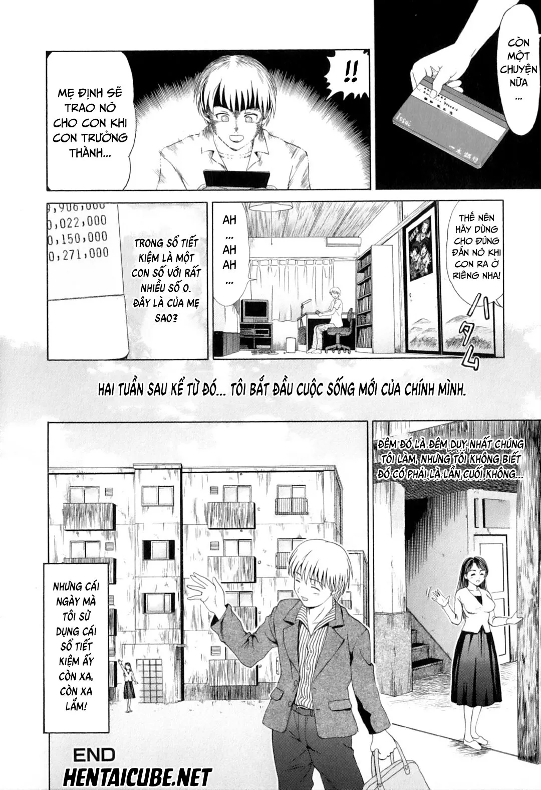 HentaiVN.net - Ảnh 17 - Khát khao mẹ và con trai [Yokujou Boshi; Desire Mother and Child] - Chap 4 - Mẹ làm gái