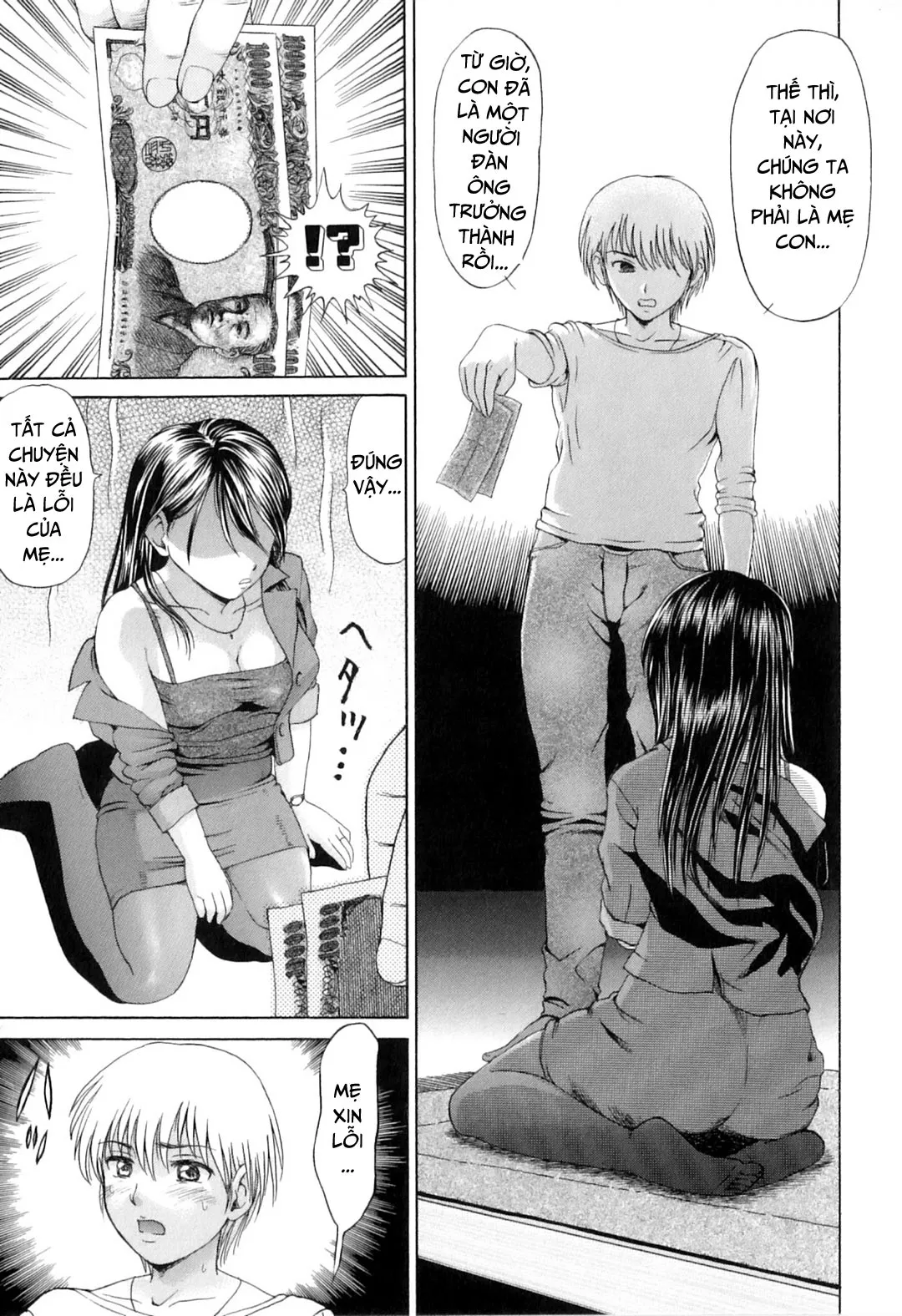 HentaiVN.net - Ảnh 6 - Khát khao mẹ và con trai [Yokujou Boshi; Desire Mother and Child] - Chap 4 - Mẹ làm gái