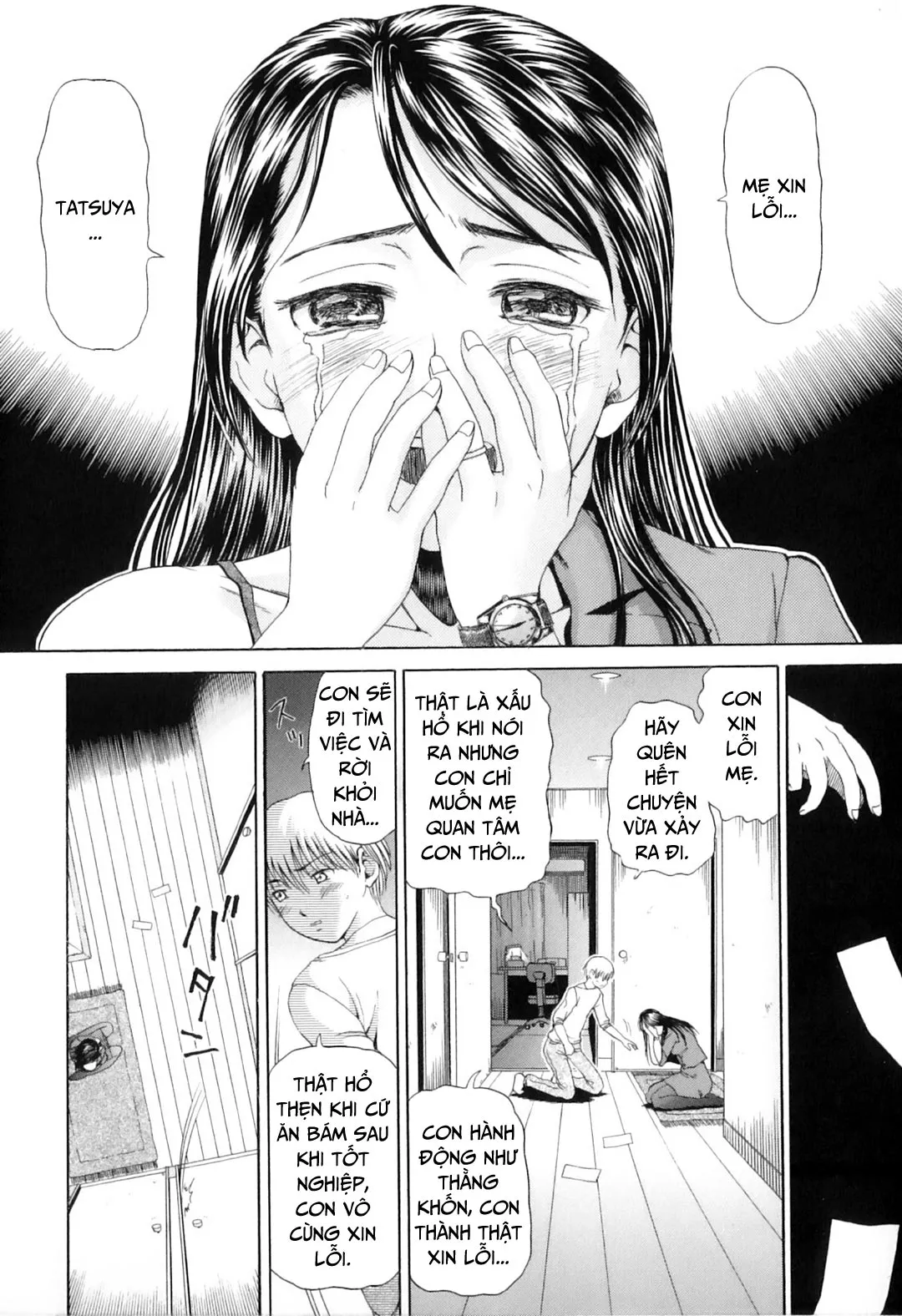 HentaiVN.net - Ảnh 7 - Khát khao mẹ và con trai [Yokujou Boshi; Desire Mother and Child] - Chap 4 - Mẹ làm gái