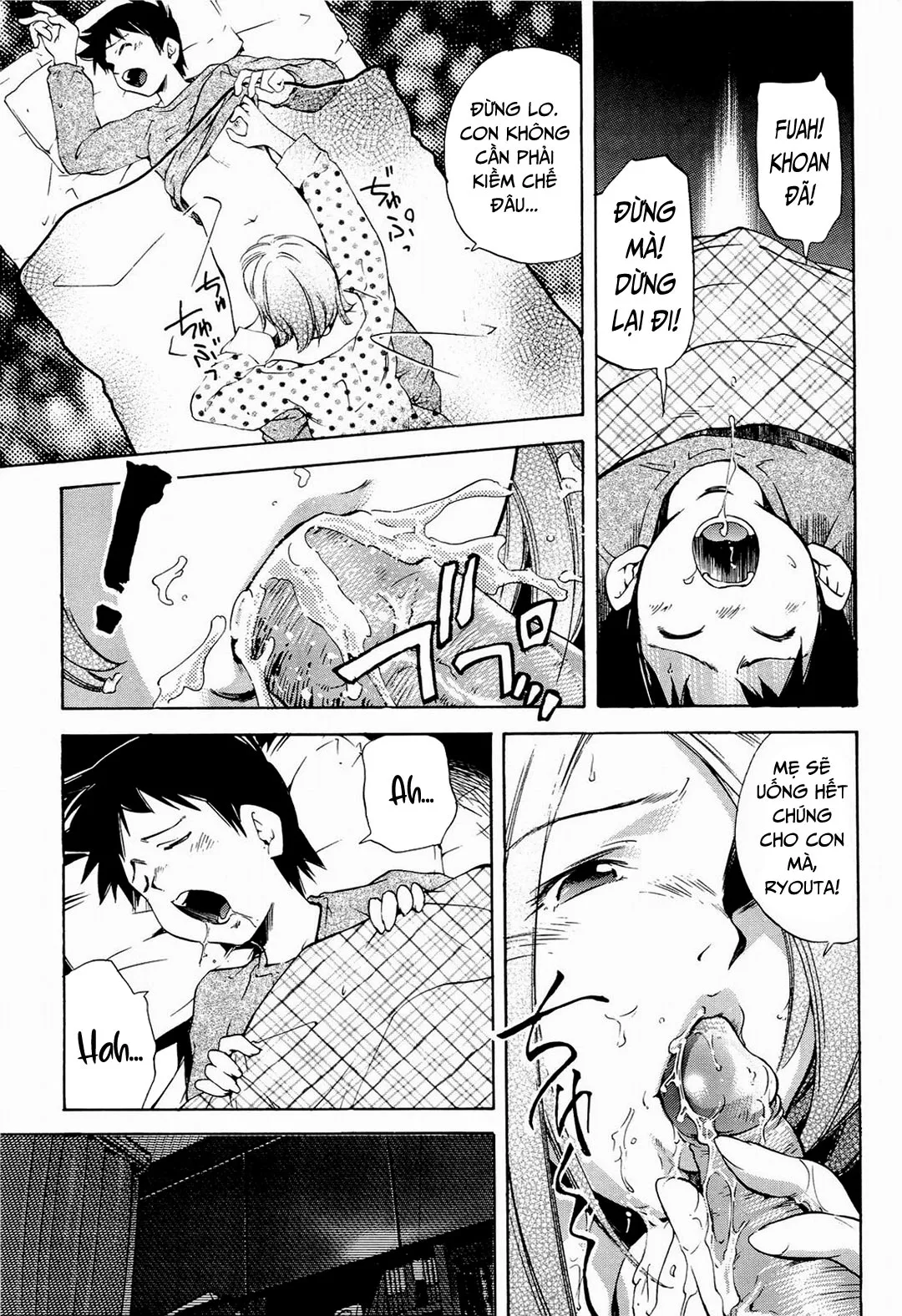 HentaiVN.net - Ảnh 8 - Khát khao mẹ và con trai [Yokujou Boshi; Desire Mother and Child] - Chap 6 - Vị khách trong đêm