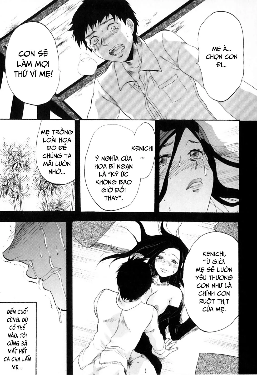 HentaiVN.net - Ảnh 16 - Khát khao mẹ và con trai [Yokujou Boshi; Desire Mother and Child] - Chap 7 - Hoa bỉ ngạn