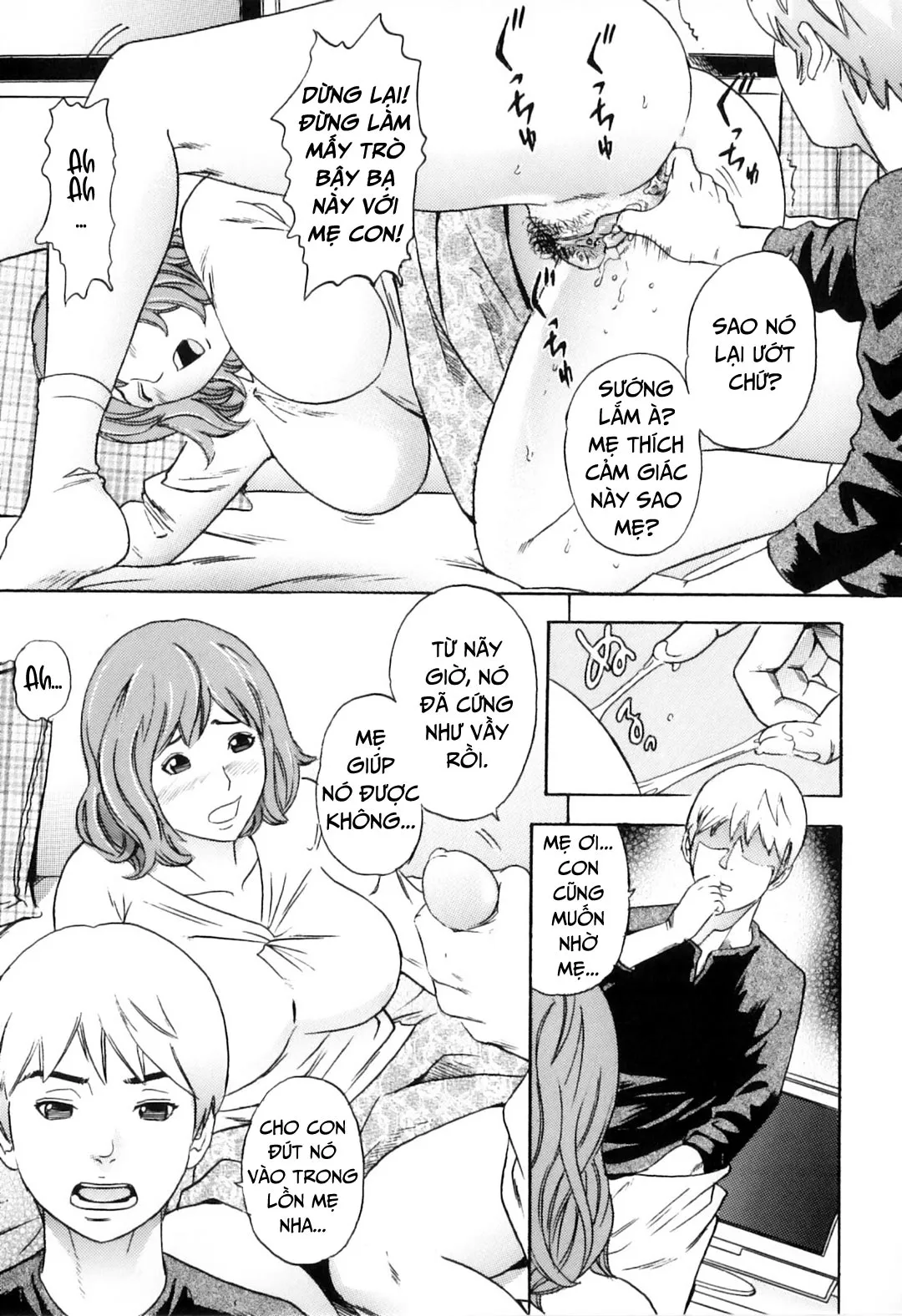 HentaiVN.net - Ảnh 8 - Khát khao mẹ và con trai [Yokujou Boshi; Desire Mother and Child] - Chap 8 - Bờ mông xinh đẹp của mẹ
