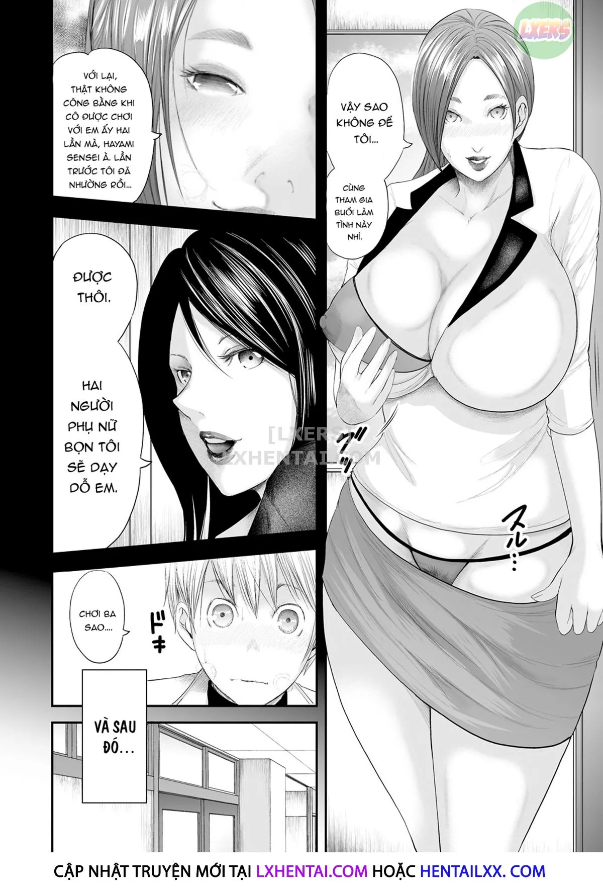 HentaiVN.net - Ảnh 6 - Jokyoshi Go-nin to Boku 1-ri [5 Female Teachers and 1 Me] - Chap 3 - Chơi ba