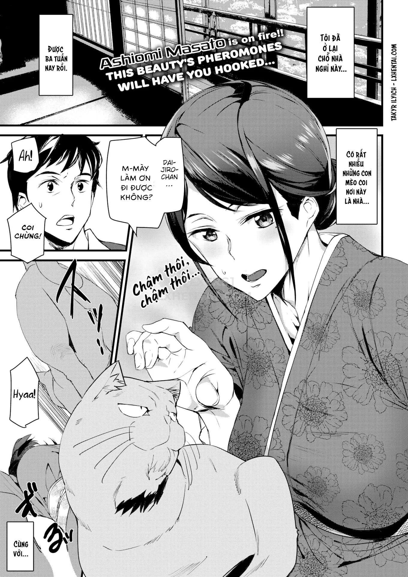 HentaiVN.net - Ảnh 4 - Gohoushi Zakari [Bet Your Body; Elevator In Heaven; The Cat Spring's Young Matron; I Love Pub; Nurse’s Secret; Professor Lock’s Strange Lab; Qipao Play] - Chap 3 - The Cat Springs Young Matron