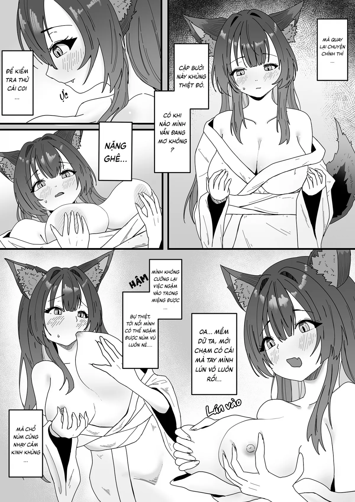 HentaiVN.net - Ảnh 3 - Hồ ly quyến rũ kia... là mình ư? [色狐是...我？; This fox is… me? ; エロ狐は...俺？] - Oneshot