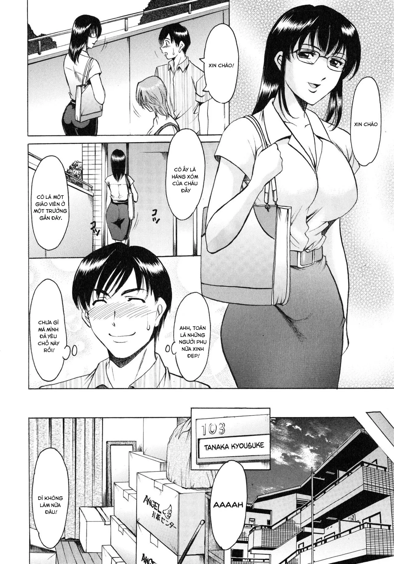 HentaiVN.net - Ảnh 5 - Yuuwaku no Toshiue Apartment - Chap 1