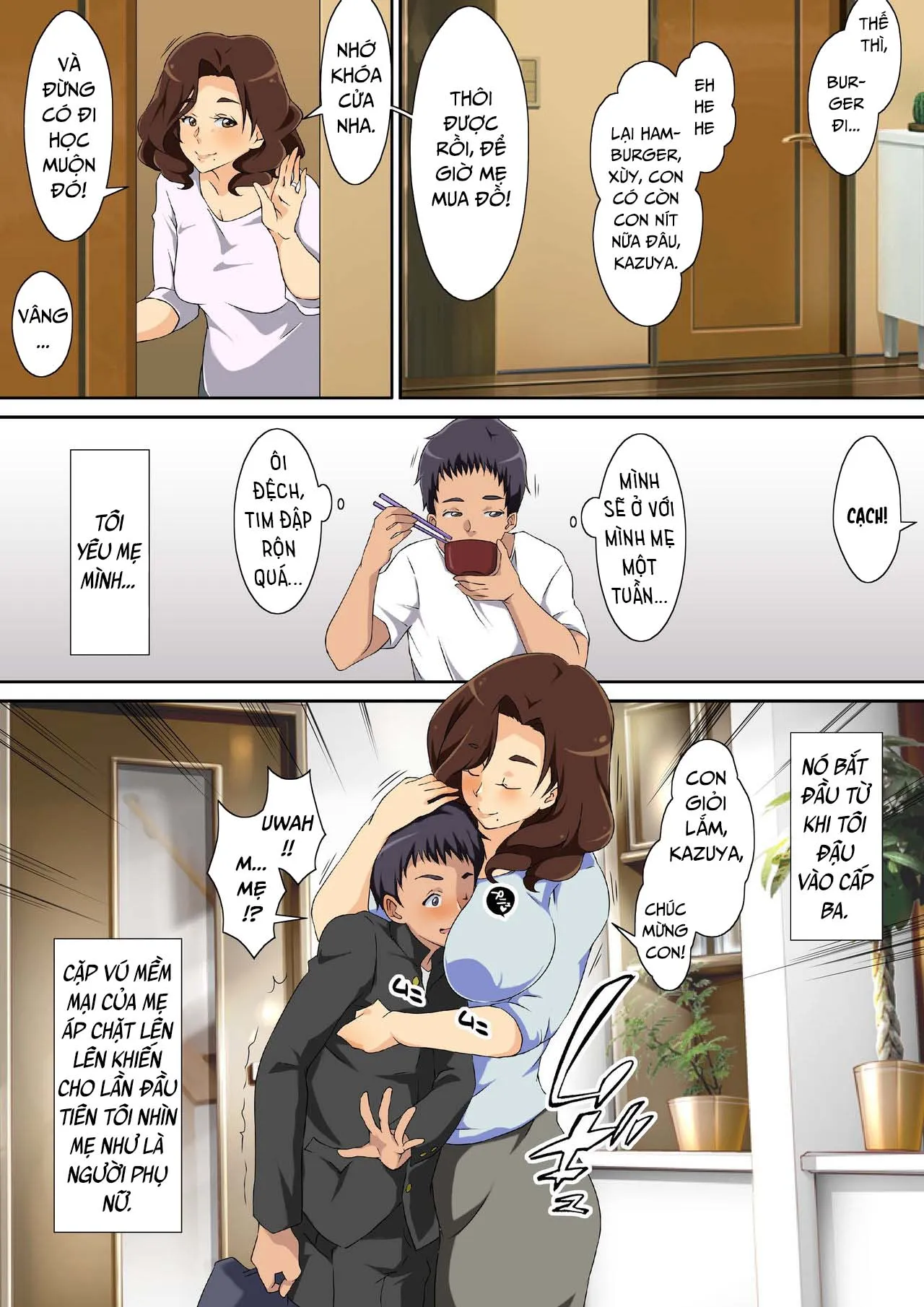 HentaiVN.net - Ảnh 4 - My lewd lust for my mother explodes! [Kaa-san ni Ore no Chinpo Ataetara Yokkyuu Fuman datta Rashiku Chou Dohentai ni Henbou] - Chap 1