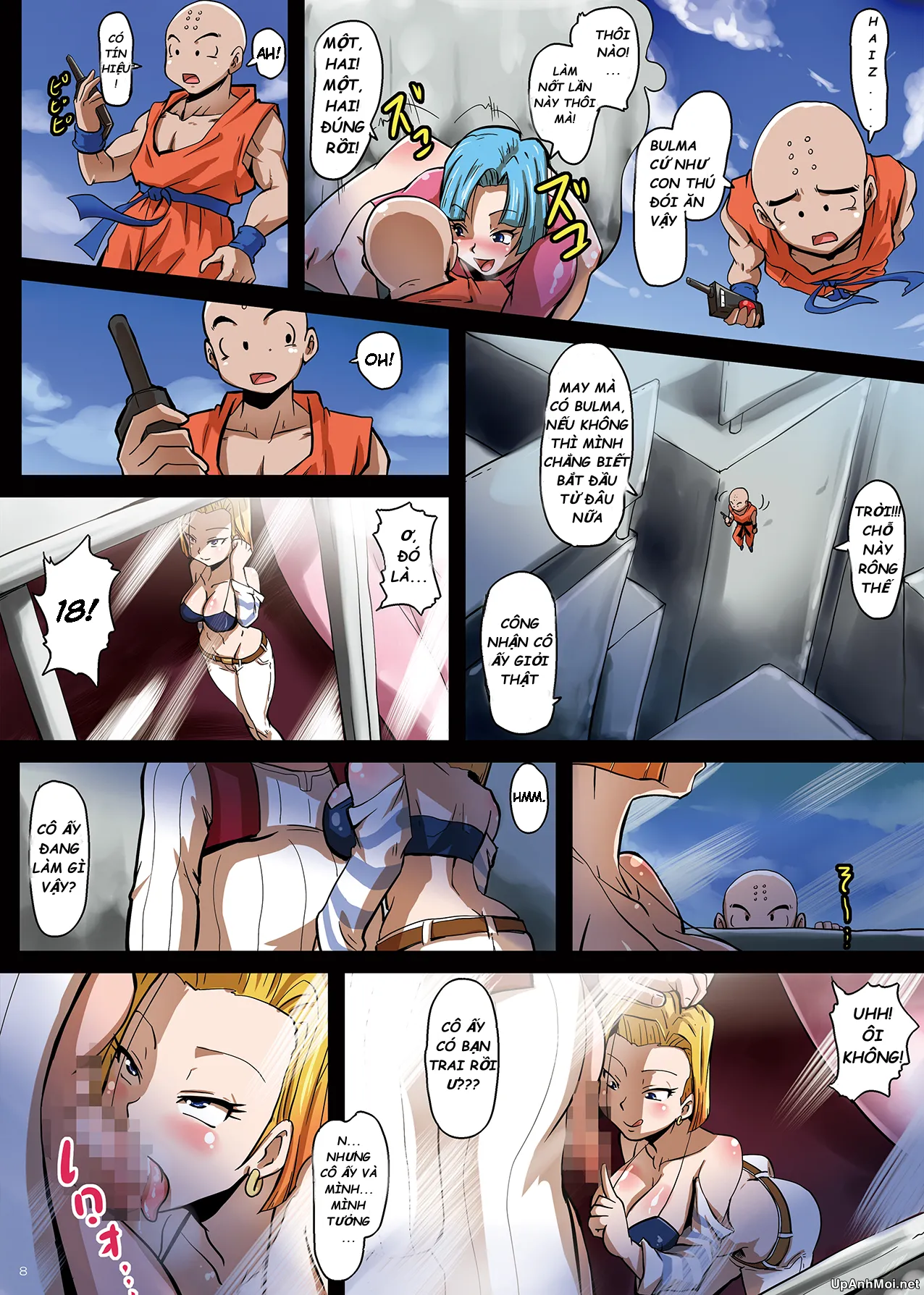 HentaiVN.net - Ảnh 8 - Krillin và Android 18, chuyện chưa kể (Dragon Ball Z) [18-gou Sei Dorei Keikaku -Bulma to Krilin no Kyoubou de 18-gou ga Ochiru Made-] - Oneshot