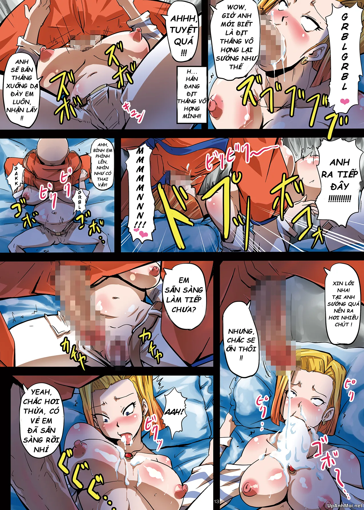 HentaiVN.net - Ảnh 13 - Krillin và Android 18, chuyện chưa kể (Dragon Ball Z) [18-gou Sei Dorei Keikaku -Bulma to Krilin no Kyoubou de 18-gou ga Ochiru Made-] - Oneshot