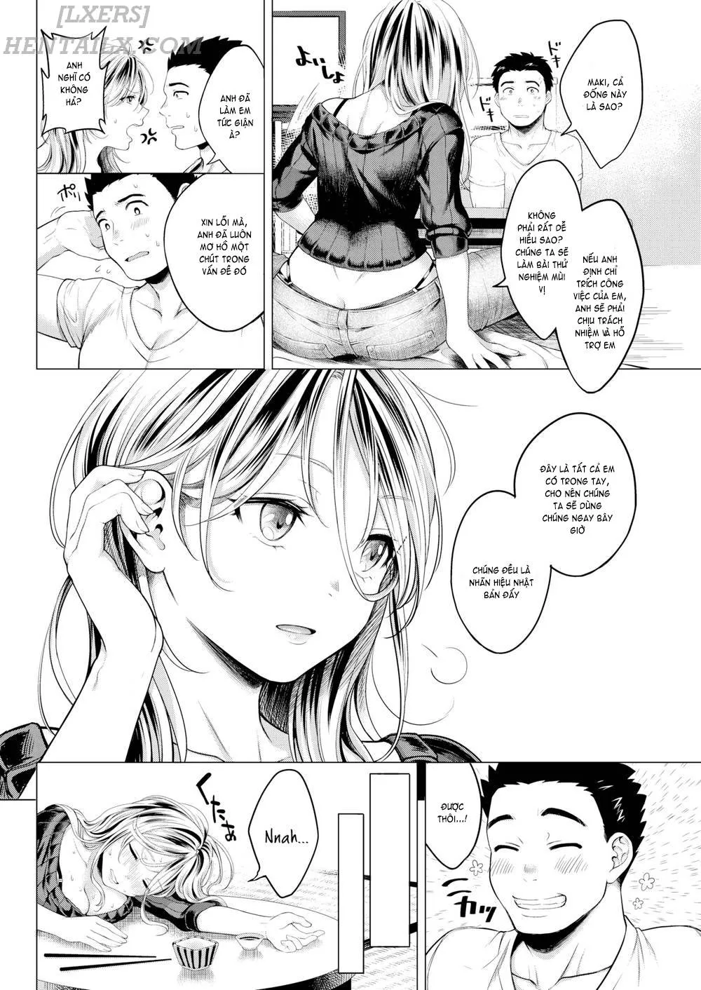 HentaiVN.net - Ảnh 7 - Nenmaku [Honeymoon; After the Honeymoon; Once You Go Halfway Around the World; Milky Lip; July’s Golden Ratio; Evening Warmed Sake; Suffering From Sin] - Chap 6 - Evening Warmed Sake
