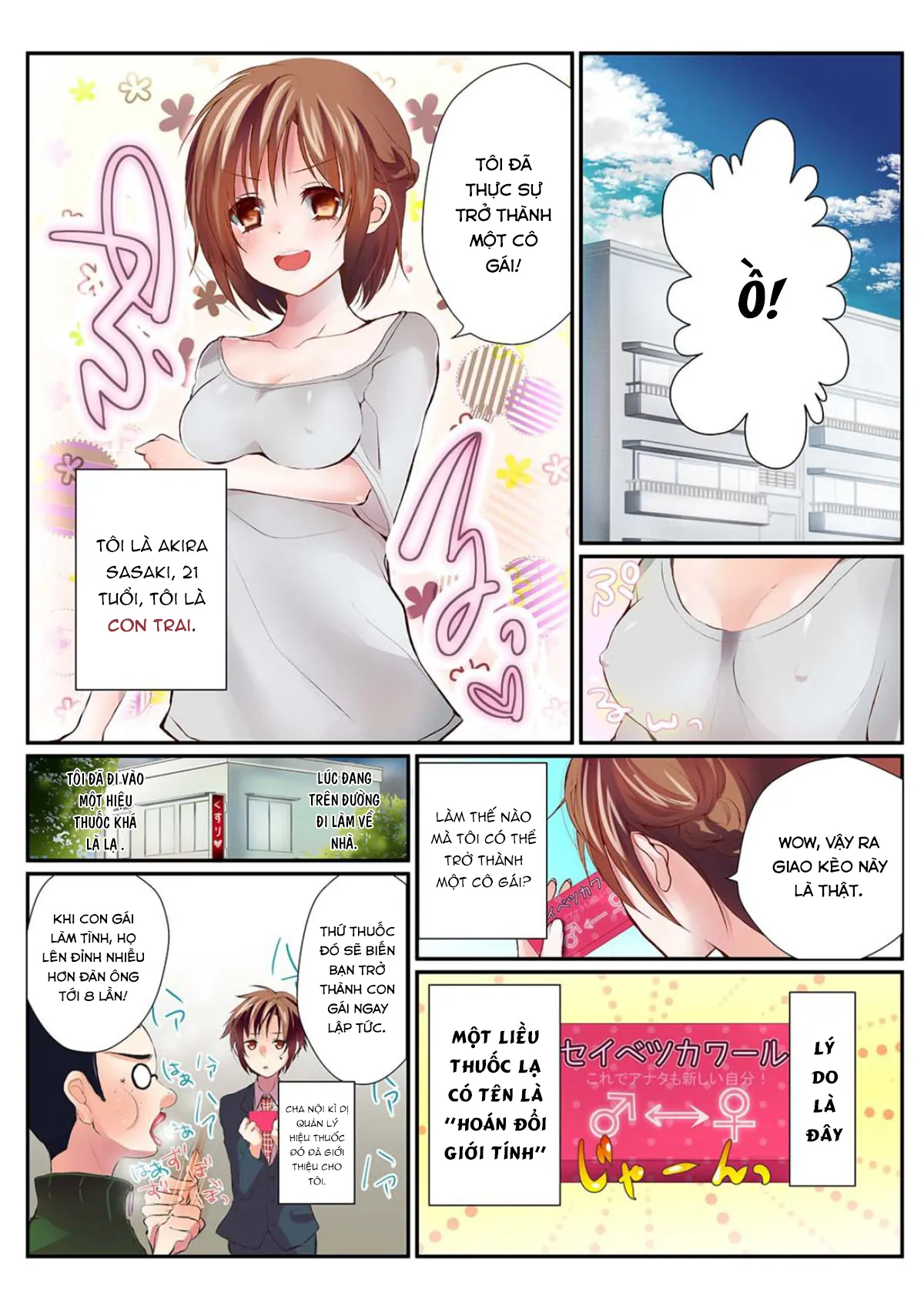HentaiVN.net - Ảnh 3 - Điều tôi muốn làm khi là con gái! [女の身体でシたいこと！; Onna no Karada de Shitai Koto!; Onna No Karada De Shitai Koto! ~♂⇔♀ Kaikan Irekawari Life~] - Chap 1.1