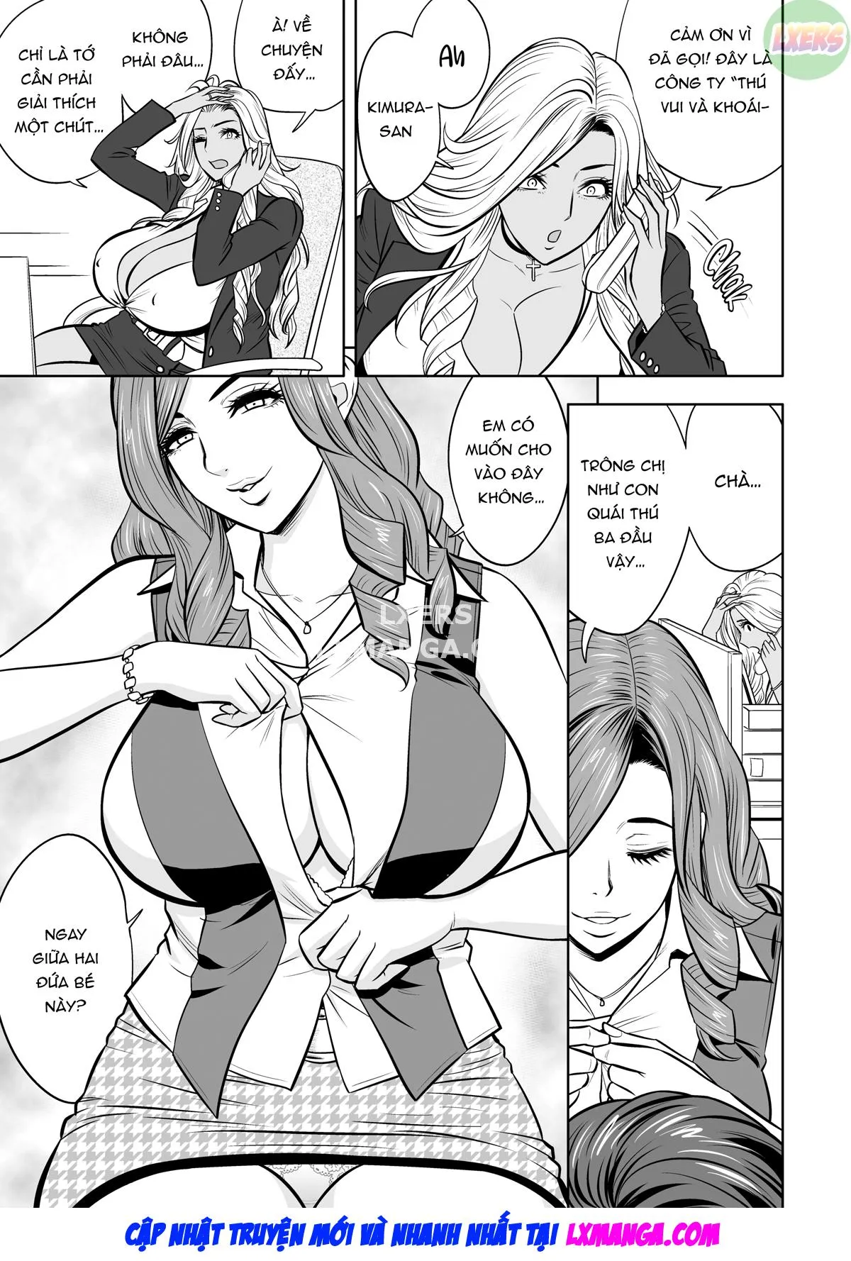 HentaiVN.net - Ảnh 14 - Gal Boss and the Harem Office - Chap 3