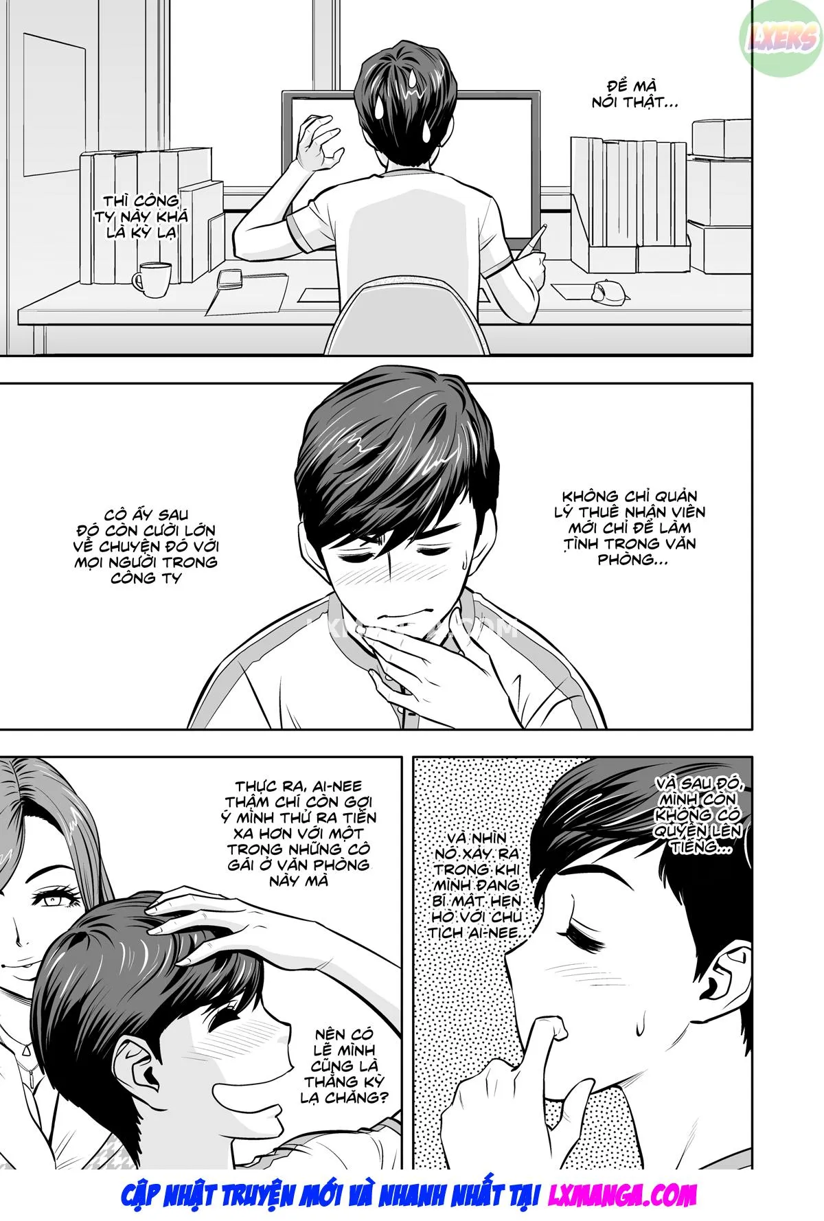 HentaiVN.net - Ảnh 4 - Gal Boss and the Harem Office - Chap 3