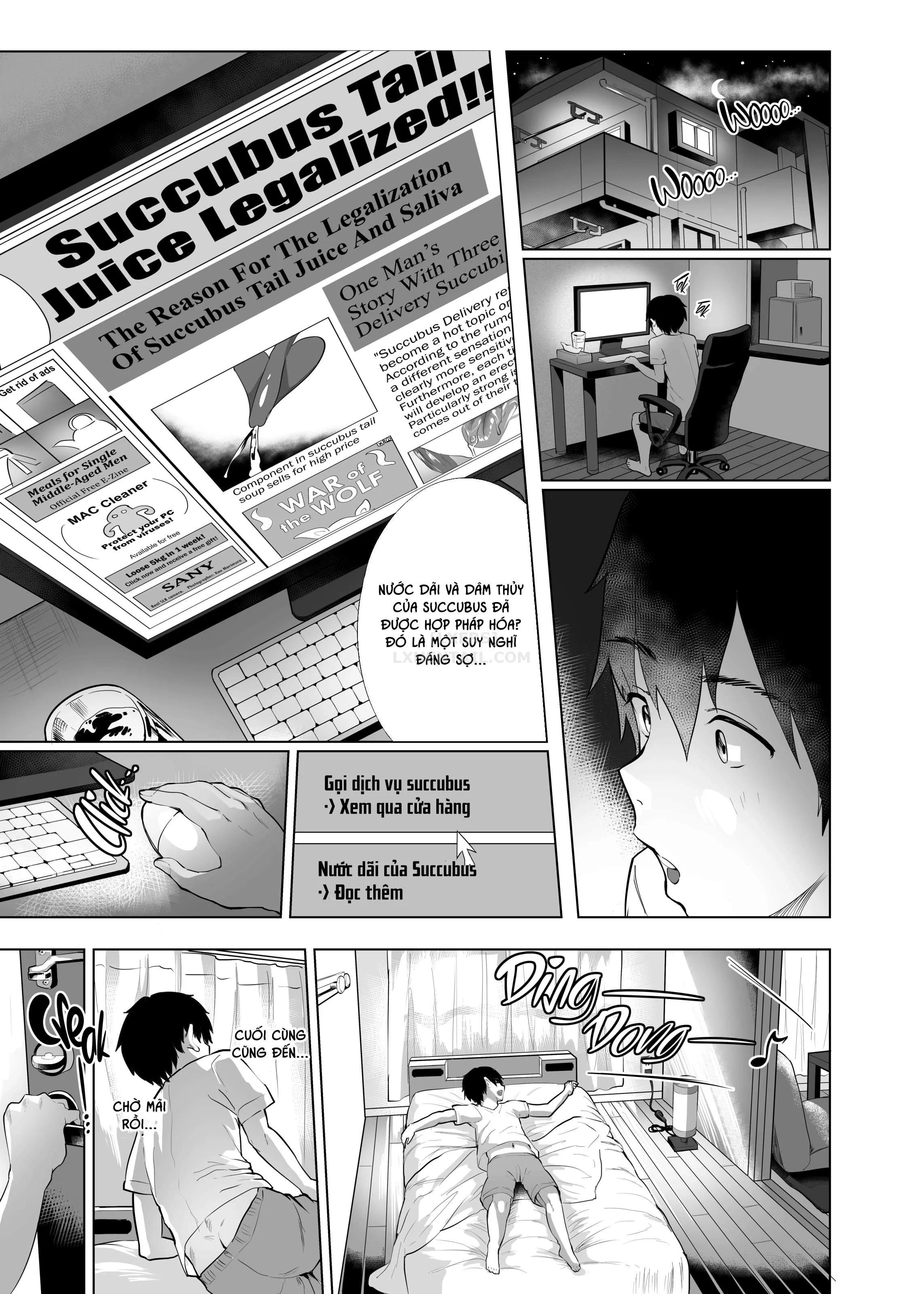 HentaiVN.net - Ảnh 5 - Succubus☆Delivery!! - Chap 2 - My Report on the Time I Was Devoured by Three Succubi