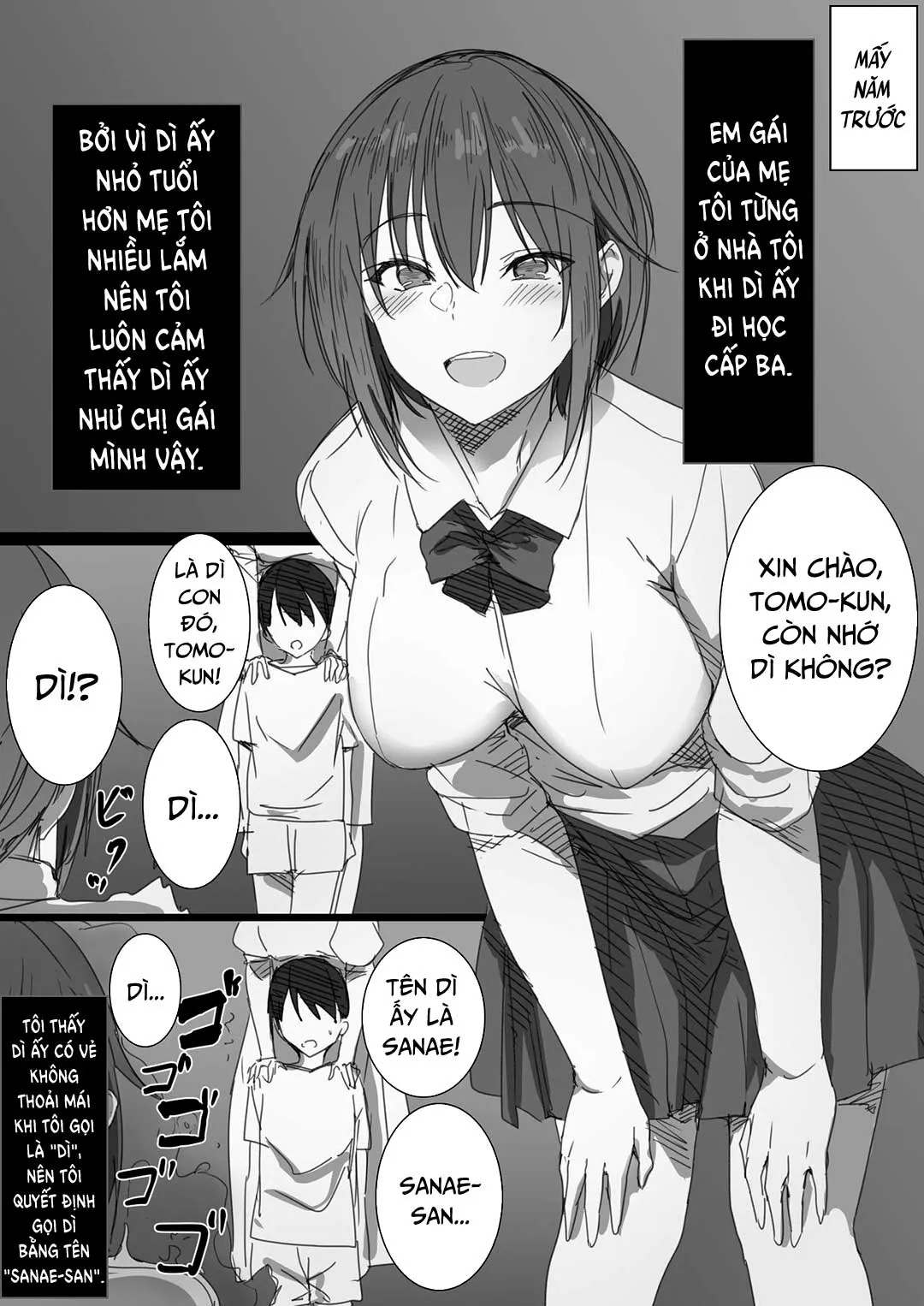 HentaiVN.net - Ảnh 5 - Người dì tôi yêu đã bỏ nhà ra đi [Hatsukoi no Oba-san ga Iede Shite Kimashita!] - Chap 1