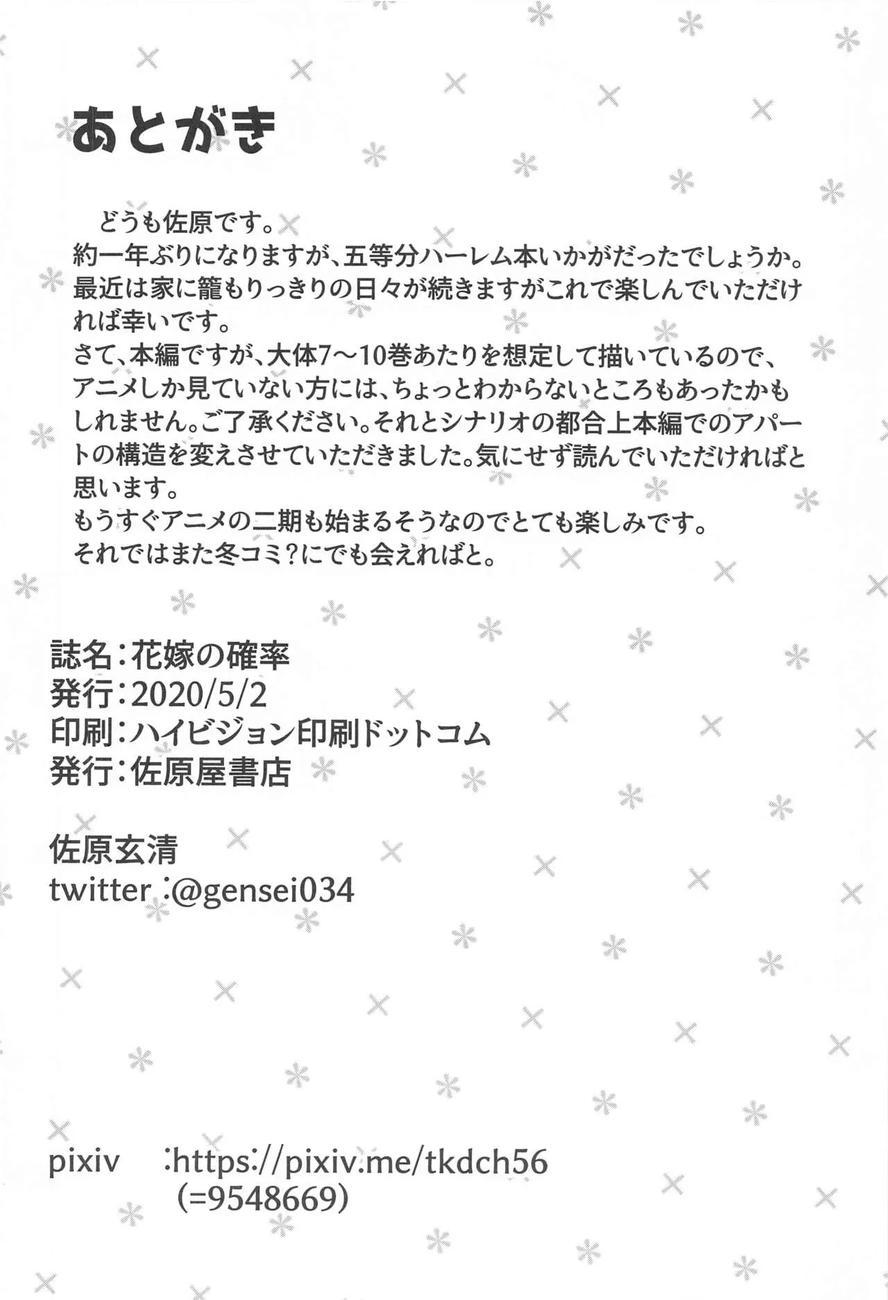 HentaiVN.net - Ảnh 37 - Hanayome no Kakuritsu (Gotoubun no Hanayome) - Oneshot