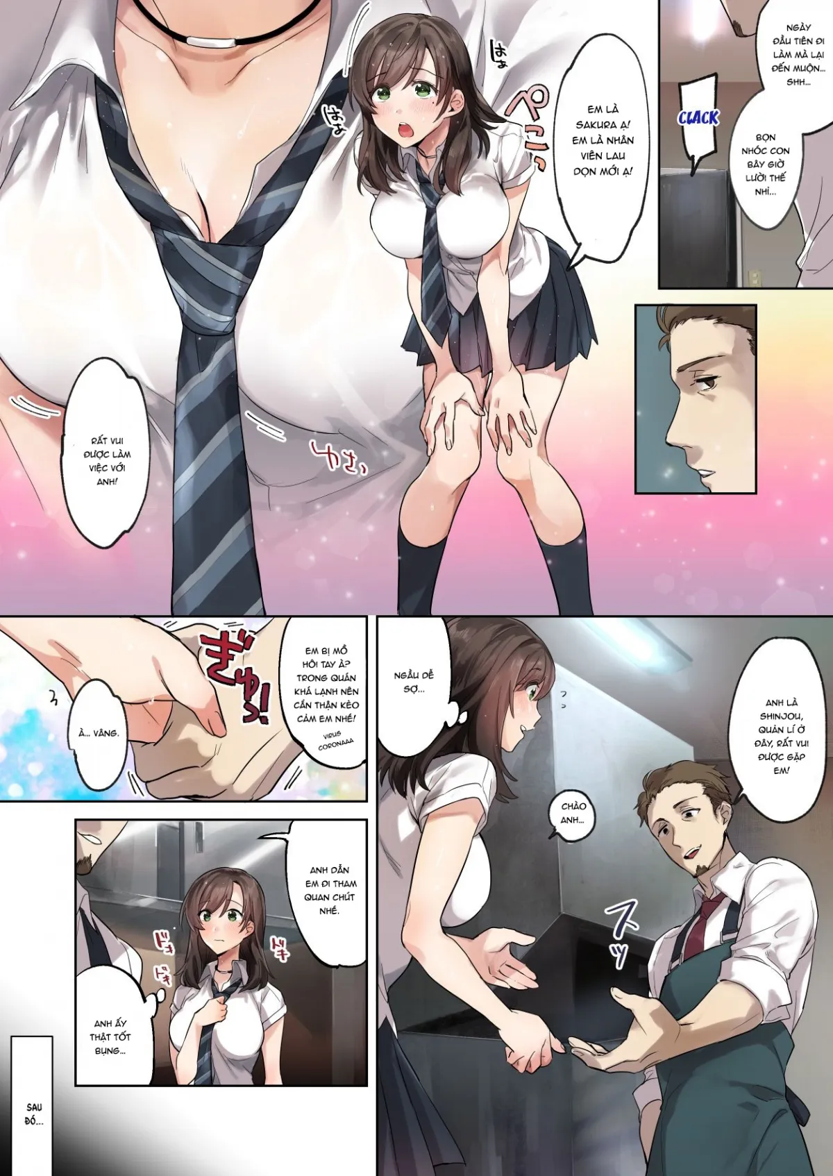 HentaiVN.net - Ảnh 3 - Ngốc ngếch hay ngu ngốc? [Hajimete no Gakusei Beit Shinjiteita Tenchou ni Datsu Shojo Sareta Tokai o Shiranai Gakusei] - Đừng bao giờ đặt niềm tin vào người lạ