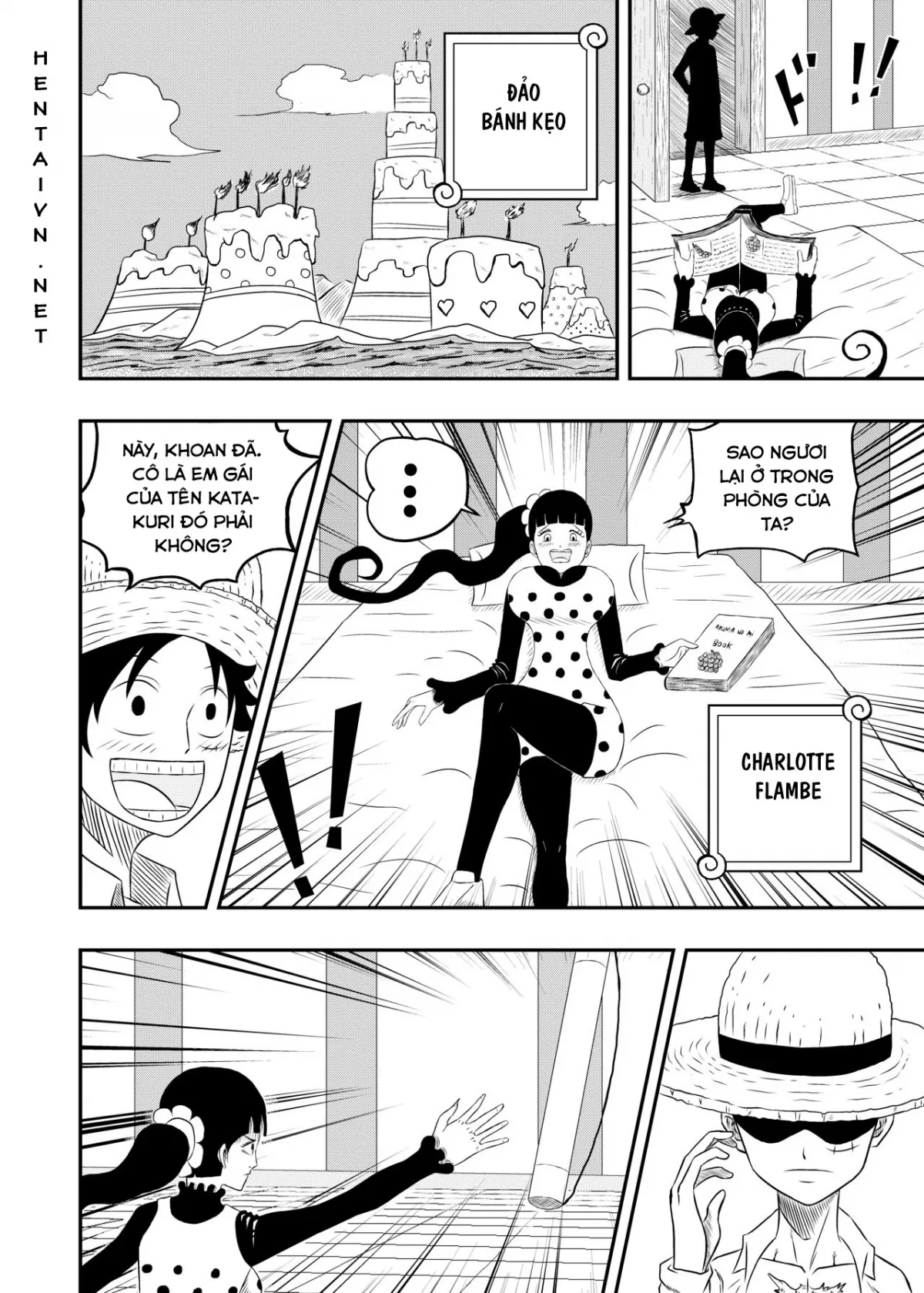 HentaiVN.net - Ảnh 3 - Địt thầm con gái, được nhầm 2 mẹ con (One Piece) [Charlotte Flampe x Luffy] - Oneshot