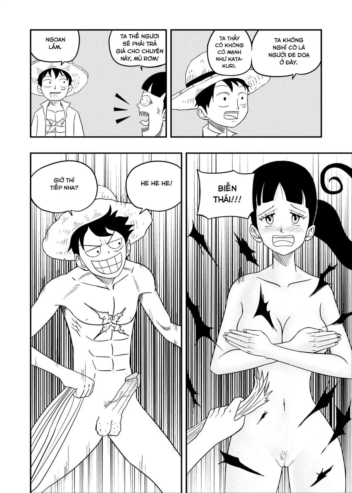 HentaiVN.net - Ảnh 9 - Địt thầm con gái, được nhầm 2 mẹ con (One Piece) [Charlotte Flampe x Luffy] - Oneshot