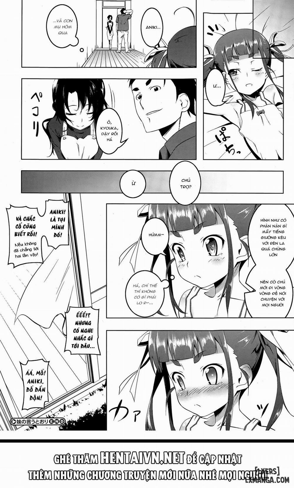 HentaiVN.net - Ảnh 24 - Imouto no Iu Toori [As My Little Sister Says; (Tuân Lệnh) Như Em Gái Nói] - Oneshot fix