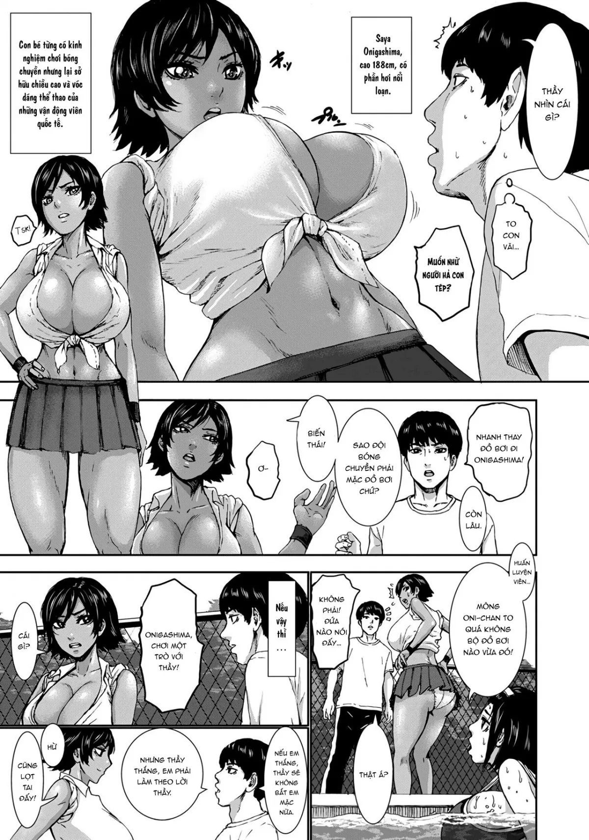 HentaiVN.net - Ảnh 5 - Học viện dành cho những nàng vếu bự [Chounyuu Gakuen; Academy For Huge Breasts] - Chap 2: Địt cô học sinh da rám nắng