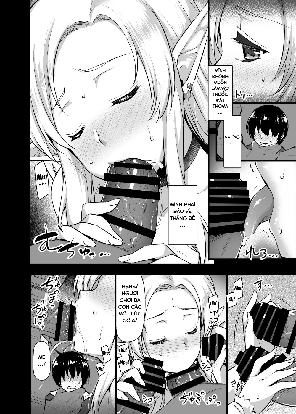 HentaiVN.net - Ảnh 10 - Elf no Okaa-san ~Giri no Musuko no Me no Mae de Orc ni Okasarete - Chap 1