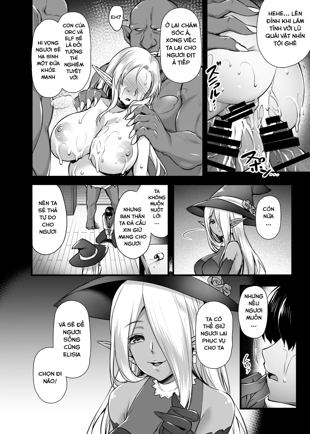 HentaiVN.net - Ảnh 24 - Elf no Okaa-san ~Giri no Musuko no Me no Mae de Orc ni Okasarete - Chap 1