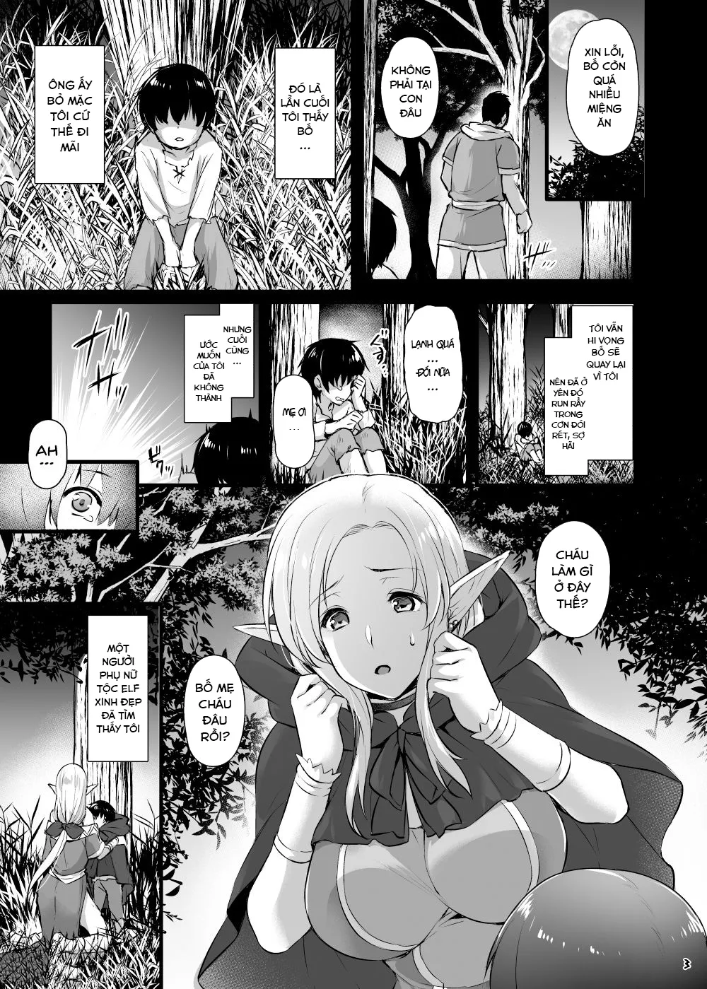 HentaiVN.net - Ảnh 3 - Elf no Okaa-san ~Giri no Musuko no Me no Mae de Orc ni Okasarete - Chap 1