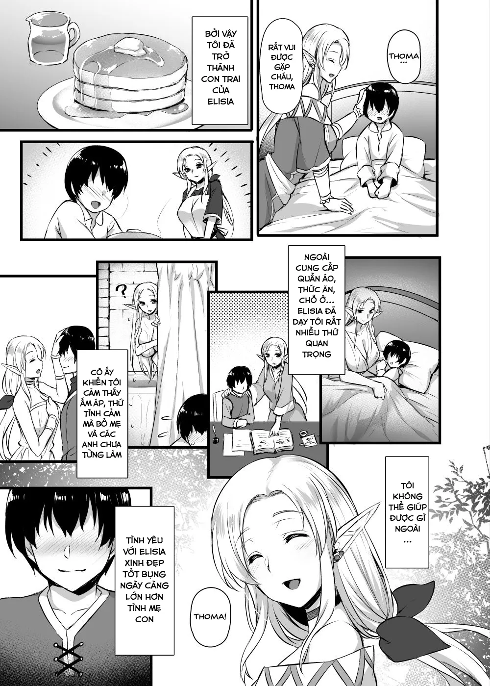 HentaiVN.net - Ảnh 5 - Elf no Okaa-san ~Giri no Musuko no Me no Mae de Orc ni Okasarete - Chap 1