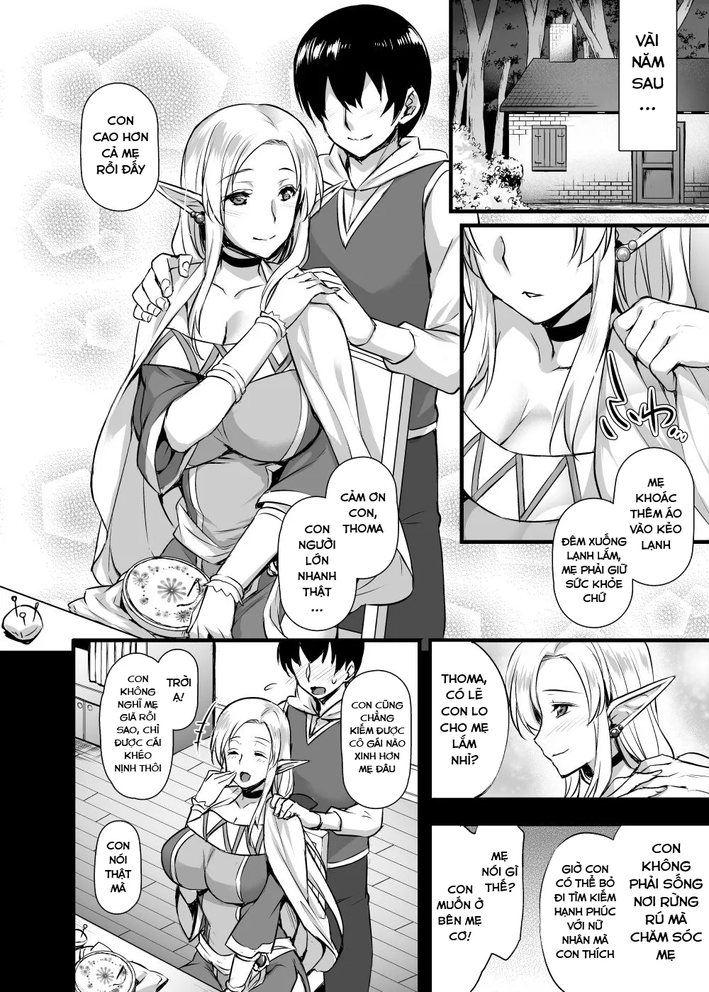 HentaiVN.net - Ảnh 6 - Elf no Okaa-san ~Giri no Musuko no Me no Mae de Orc ni Okasarete - Chap 1