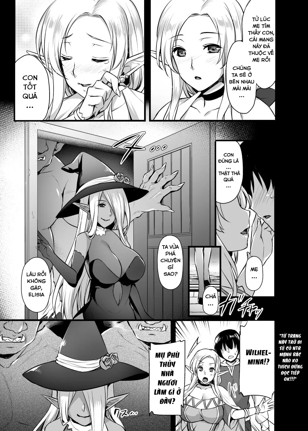 HentaiVN.net - Ảnh 7 - Elf no Okaa-san ~Giri no Musuko no Me no Mae de Orc ni Okasarete - Chap 1