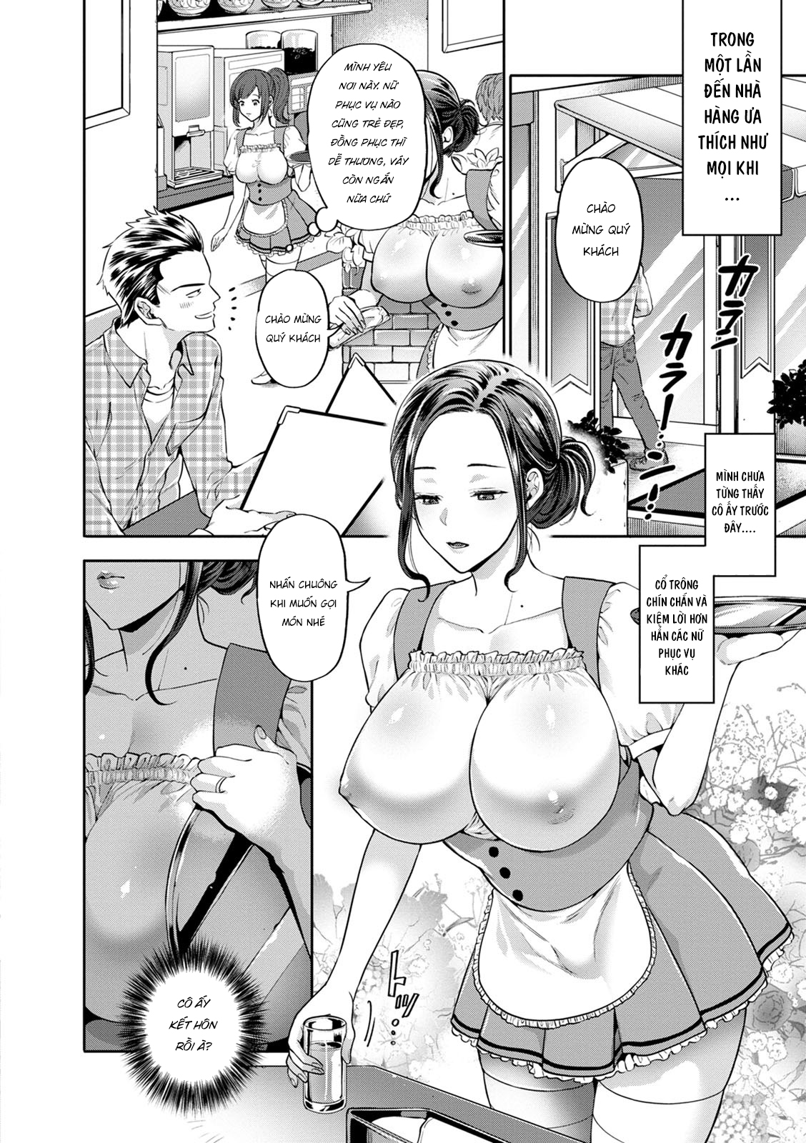 HentaiVN.net - Ảnh 4 - Kẻ cướp vợ [Wife Waitress; Hitozuma Dorobou] - Oneshot