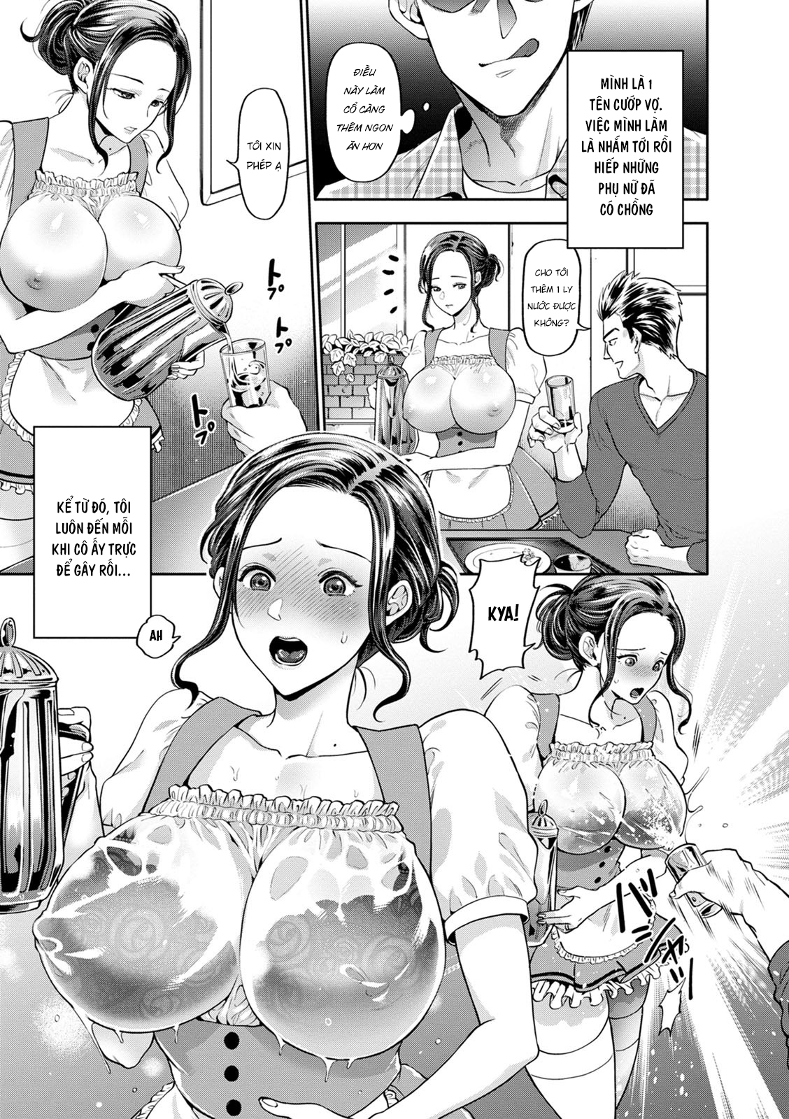 HentaiVN.net - Ảnh 5 - Kẻ cướp vợ [Wife Waitress; Hitozuma Dorobou] - Oneshot