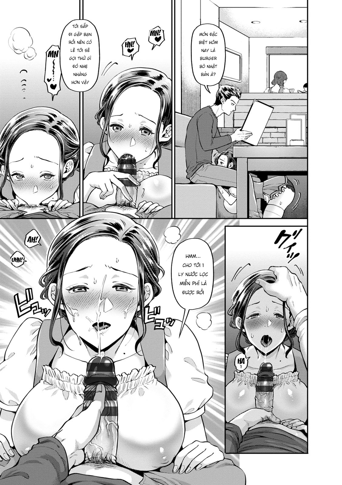 HentaiVN.net - Ảnh 9 - Kẻ cướp vợ [Wife Waitress; Hitozuma Dorobou] - Oneshot