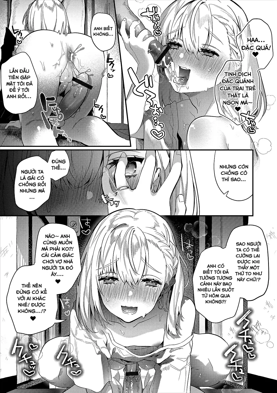 HentaiVN.net - Ảnh 9 - Chút vụng trộm của cô vợ dam dang [Hitozuma♂ Gogo no Sakusei Ajimi Special; A Wife♂'S Afternoon Cum-Tasting Special] - Oneshot