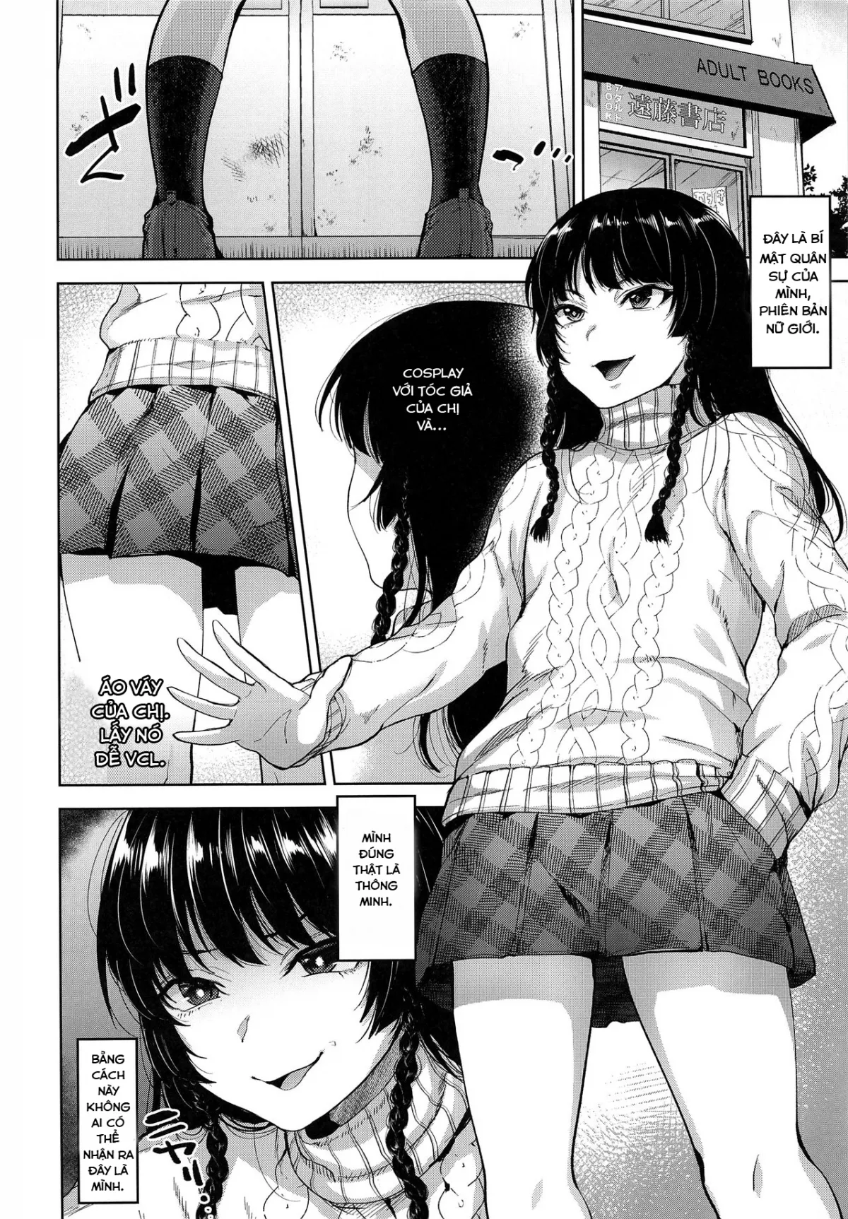 HentaiVN.net - Ảnh 4 - Manbiki Josou Shounen Oshioki Fuck [Buổi trộm sách đáng nhớ] - Oneshot