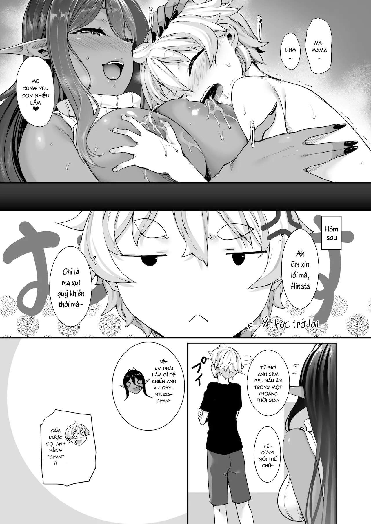 HentaiVN.net - Ảnh 29 - Cô nàng Dark Elf vì quá yêu tôi mà theo đuổi tôi từ thế giới khác [Chotto dake Ai ga Omoi Dark Elf ga Isekai kara Oikakete Kita; A Slightly Clingy Dark Elf Chased Me From Another World] - Chap 3