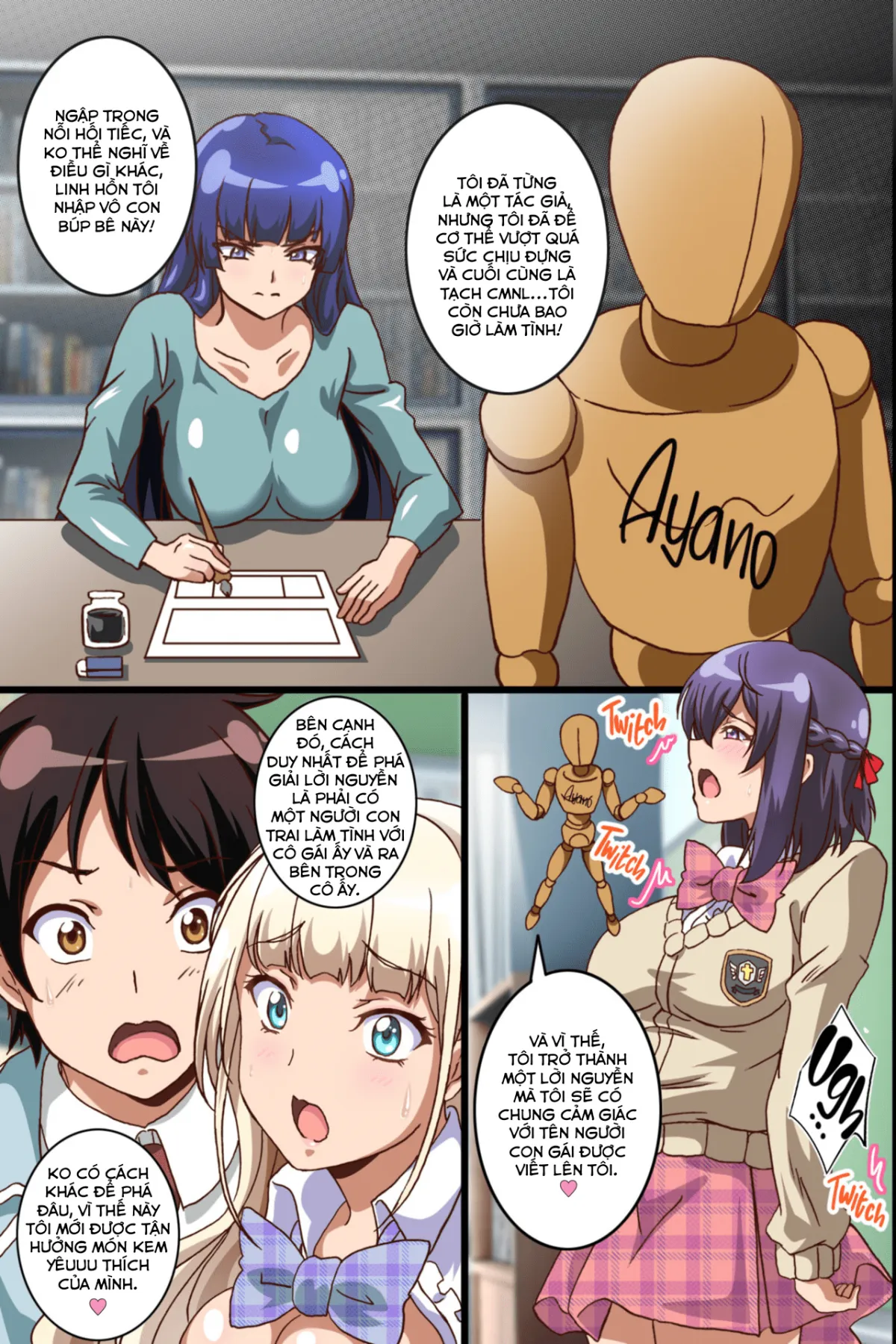 HentaiVN.net - Ảnh 10 - Búp Bê Kích Dục [How an Aspiring Manga Artist Like Me Snagged 2 Sex Friends;Harem Sefure no Tsukurikata;Ecchi na Noroi no Ningyou de Jupojupo 3P Taiken Shichatta Hanashi] - Chap 1 - Hội trưởng! Hãy chiếm lấy em đi!