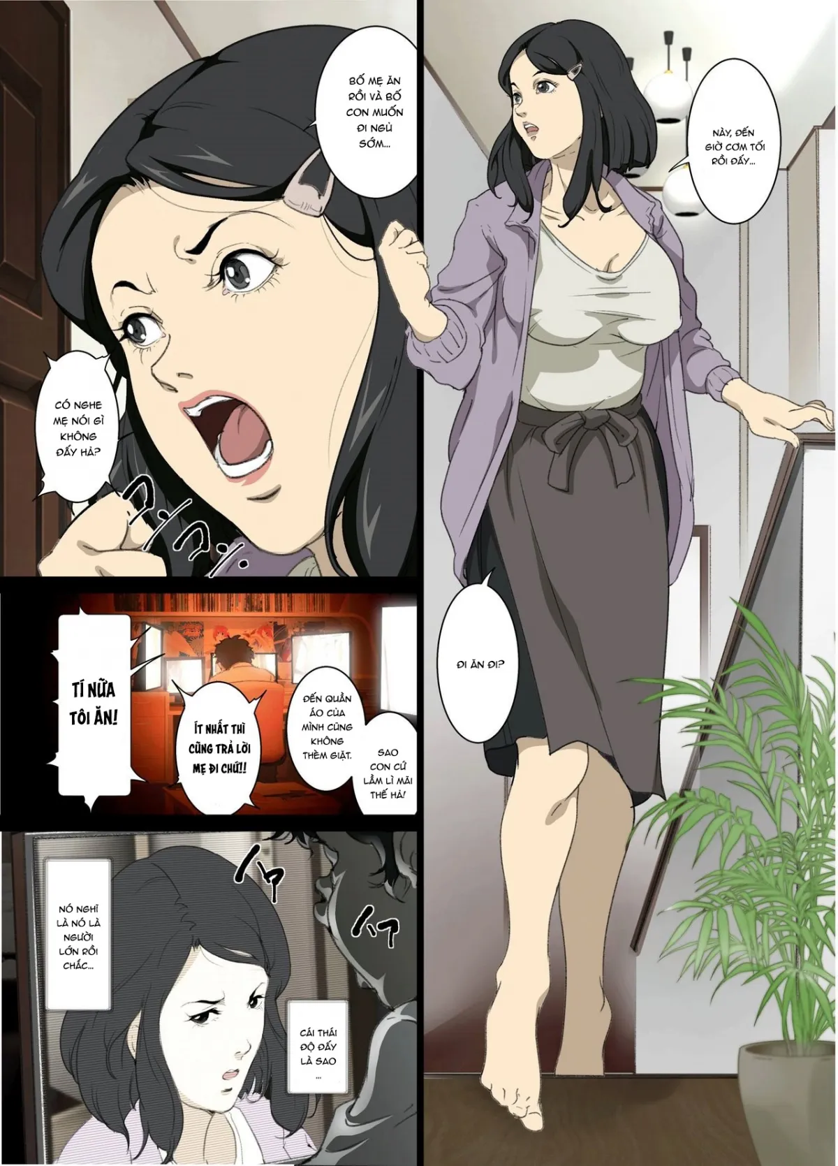 HentaiVN.net - Ảnh 3 - Đại nghịch bất đạo [Namaiki na Hahaoya o Honnin ni mo Kizukarezu ni Minkan Suru Houhou] - Oneshot
