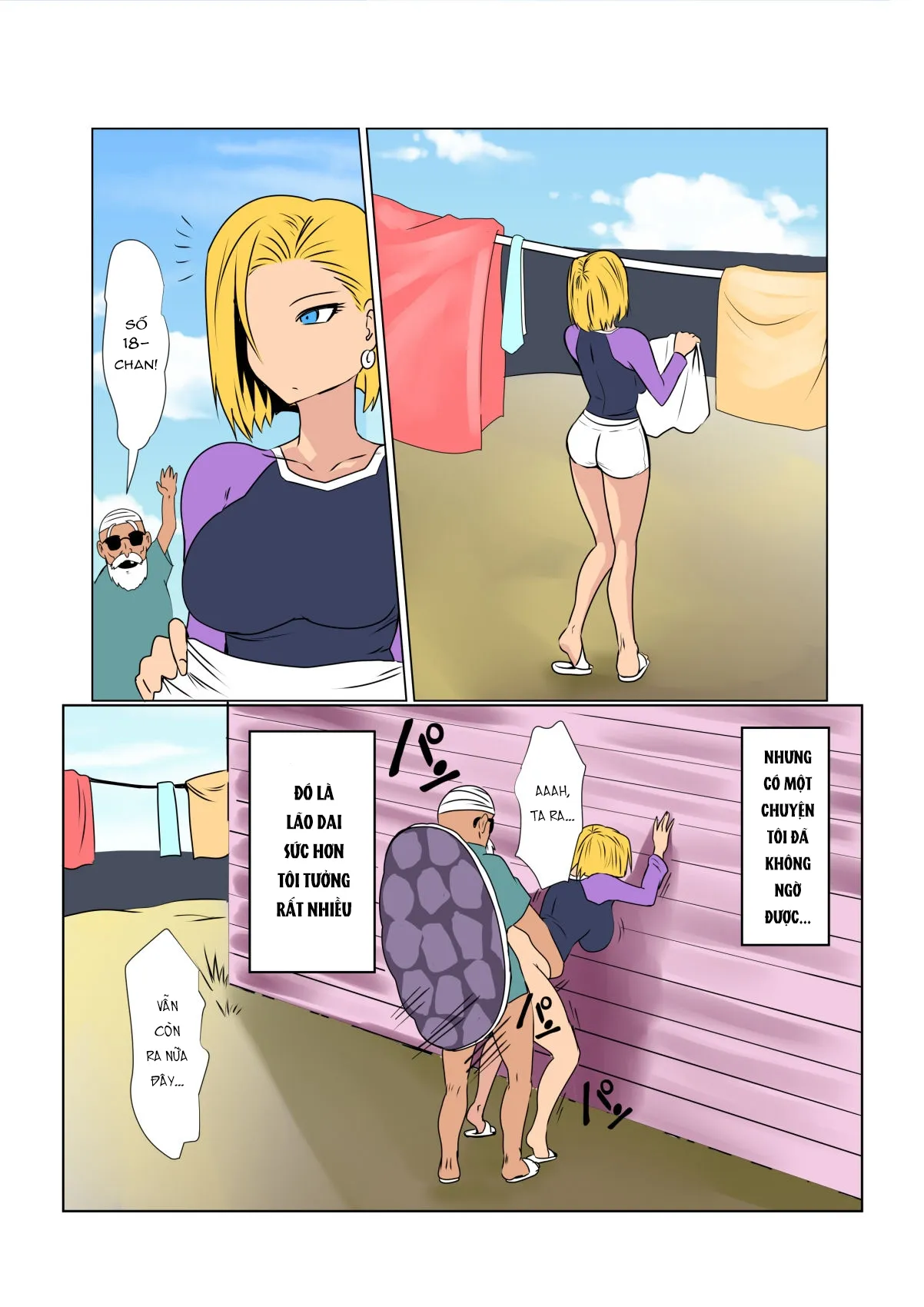 HentaiVN.net - Ảnh 13 - Hitozuma wa Jijii no Osewa o Shimasu (Dragon Ball Z) [Cứ Để Vợ Con Lo!] - Oneshot