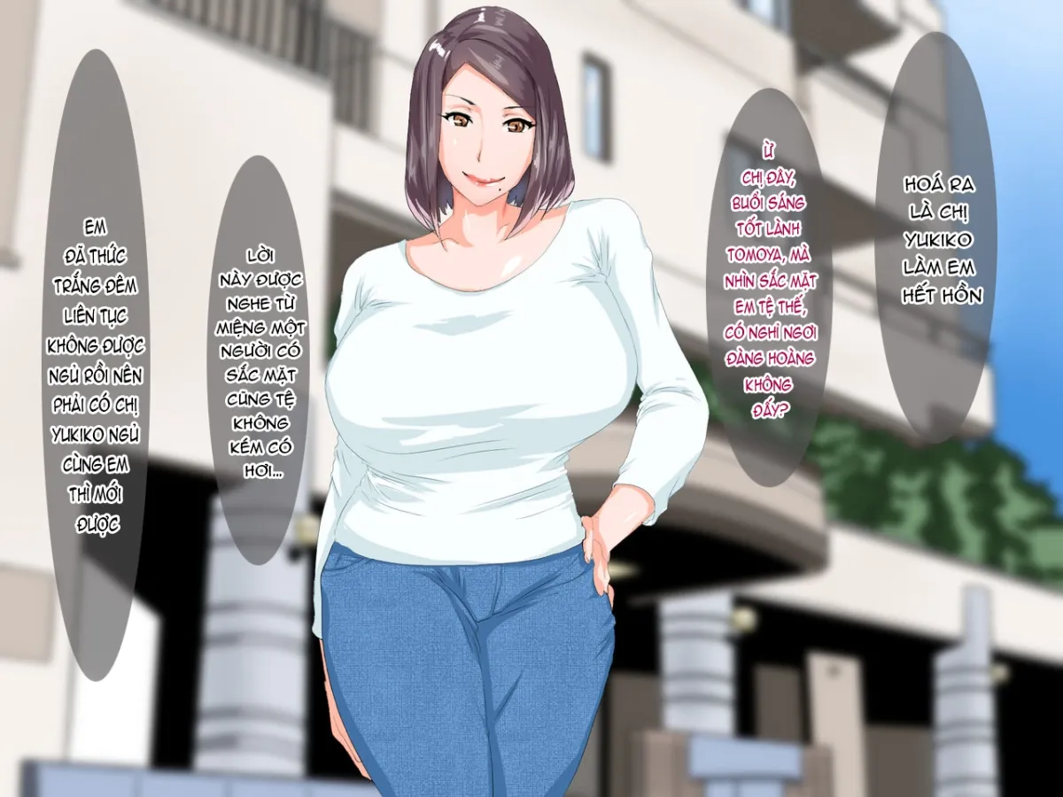HentaiVN.net - Ảnh 4 - Yoru no Seikatsu de Mitasarenai Bakunyuu Hitozuma Oba-san to. [夜の生活で満たされない爆乳人妻おばさんと。] - Chap 1