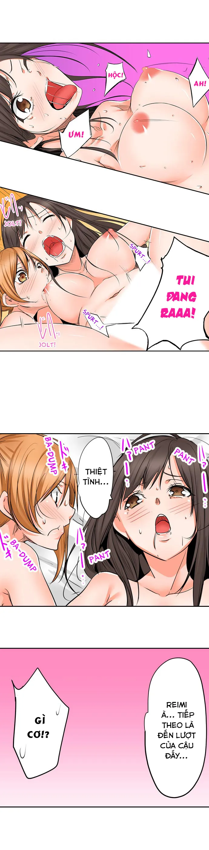 HentaiVN.net - Ảnh 8 - Tôi Và Hai Cô Bạn Ngủ Cùng Trong Căn Phòng 7 Mét Vuông! [Yojouhan de Micchaku 3P Otomarikai!; The Secret 3P Sleepover in a 7 Square Meter Room!] - Chap 18: Cứ Như Thế Này, Đến Mãi Về Sau! [END]