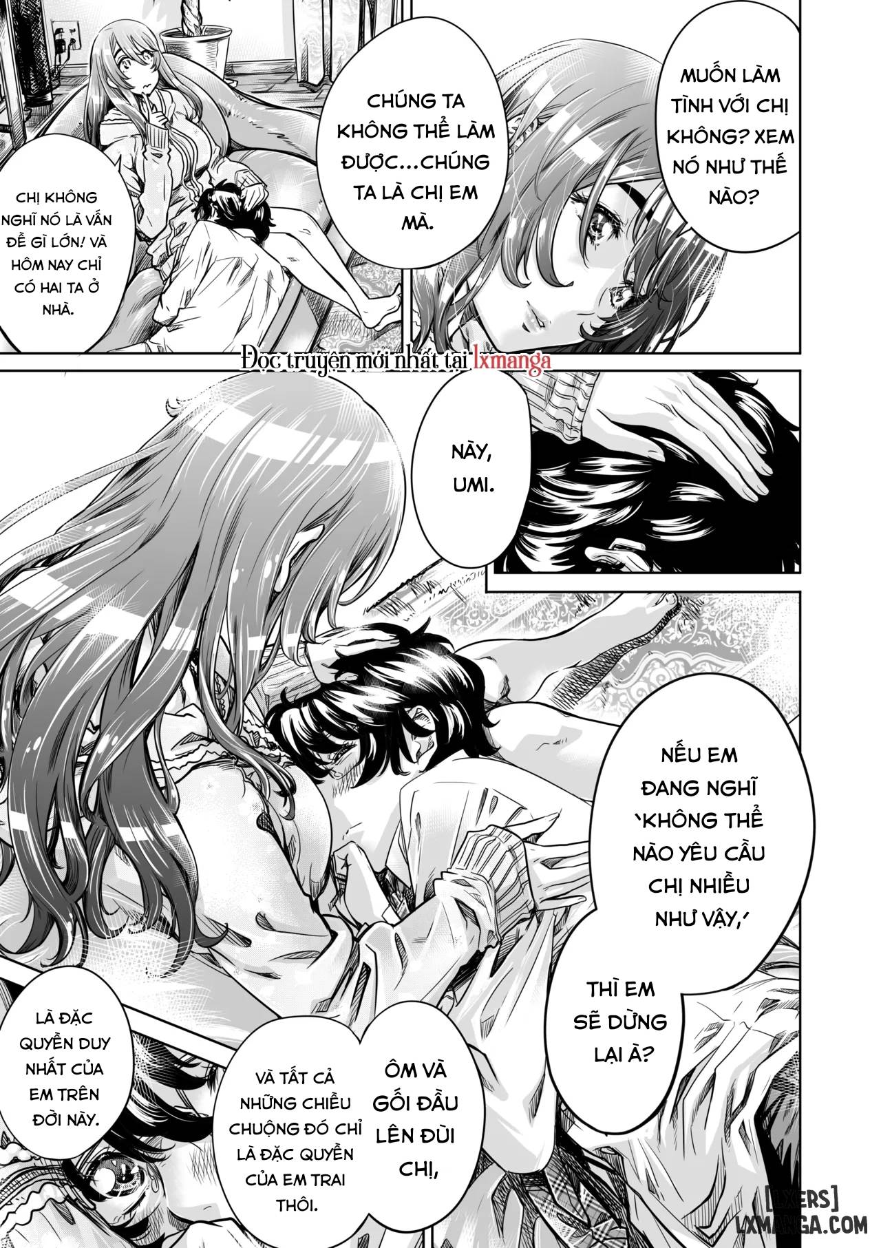 HentaiVN.net - Ảnh 9 - Chị tôi chỉ thỏa mãn tôi một chút thôi nên không sao đâu 1. - Oneshot